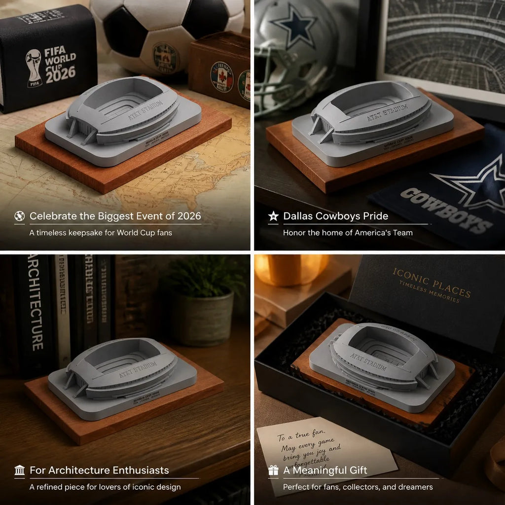 AT&T Stadium – concrete replica, detailed side view