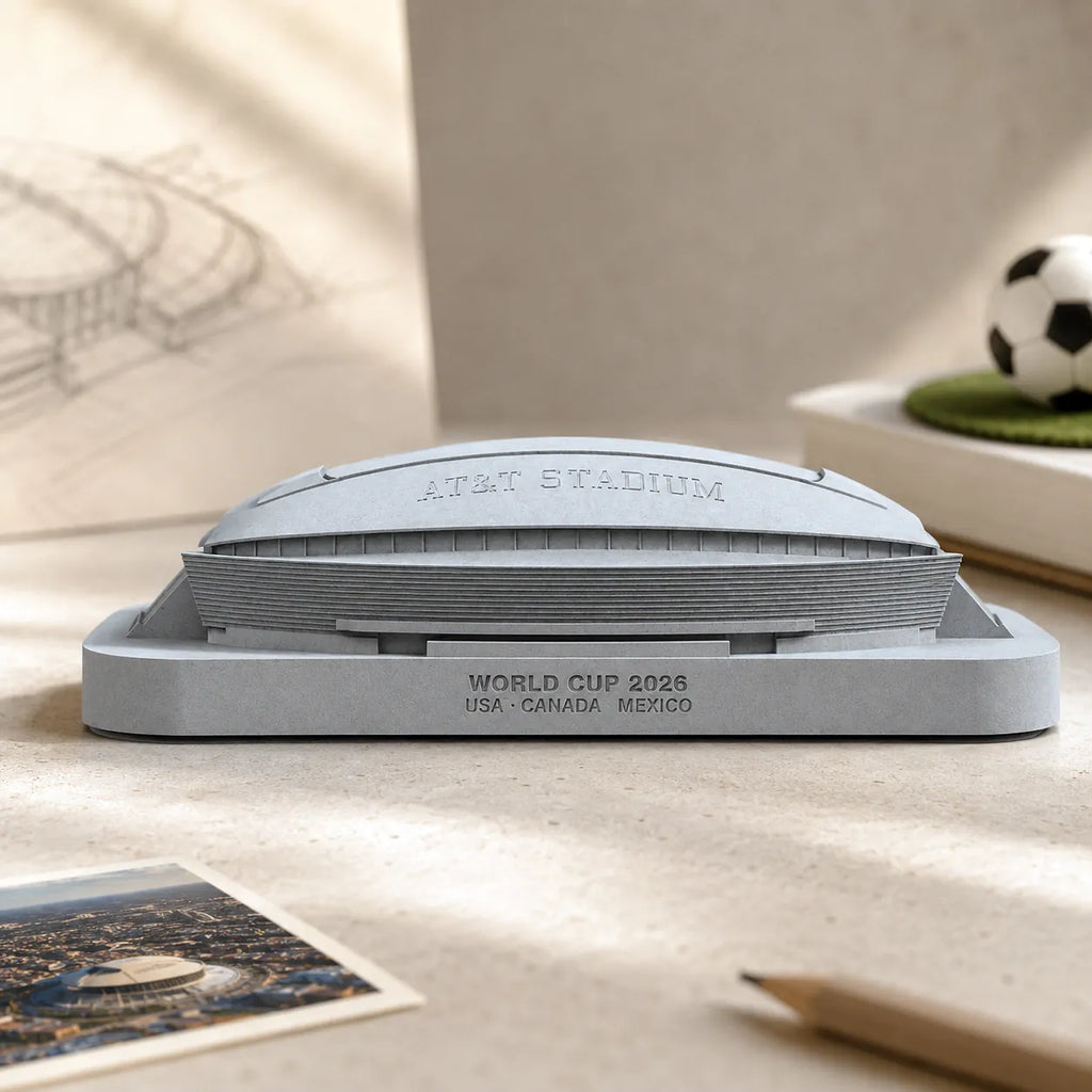 AT&T Stadium – handcrafted concrete replica, back view