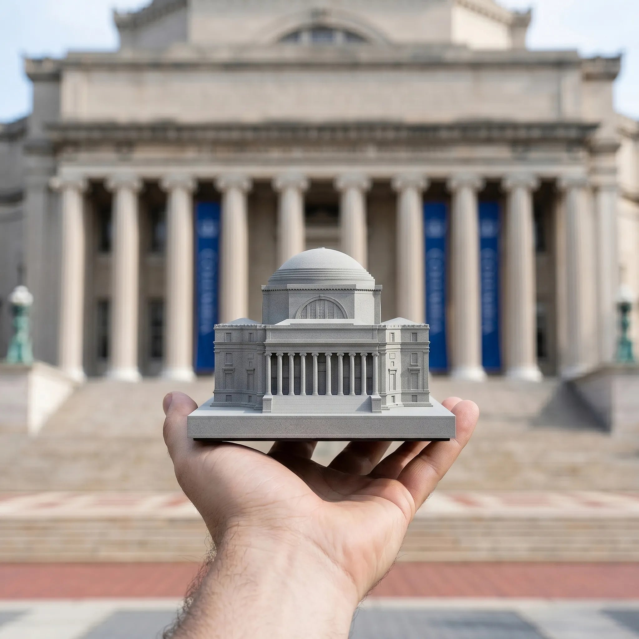 Columbia Low Memorial Library – architectural miniature, close-up texture detail