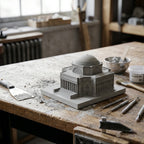 Columbia Low Memorial Library – handcrafted concrete sculpture with wood base