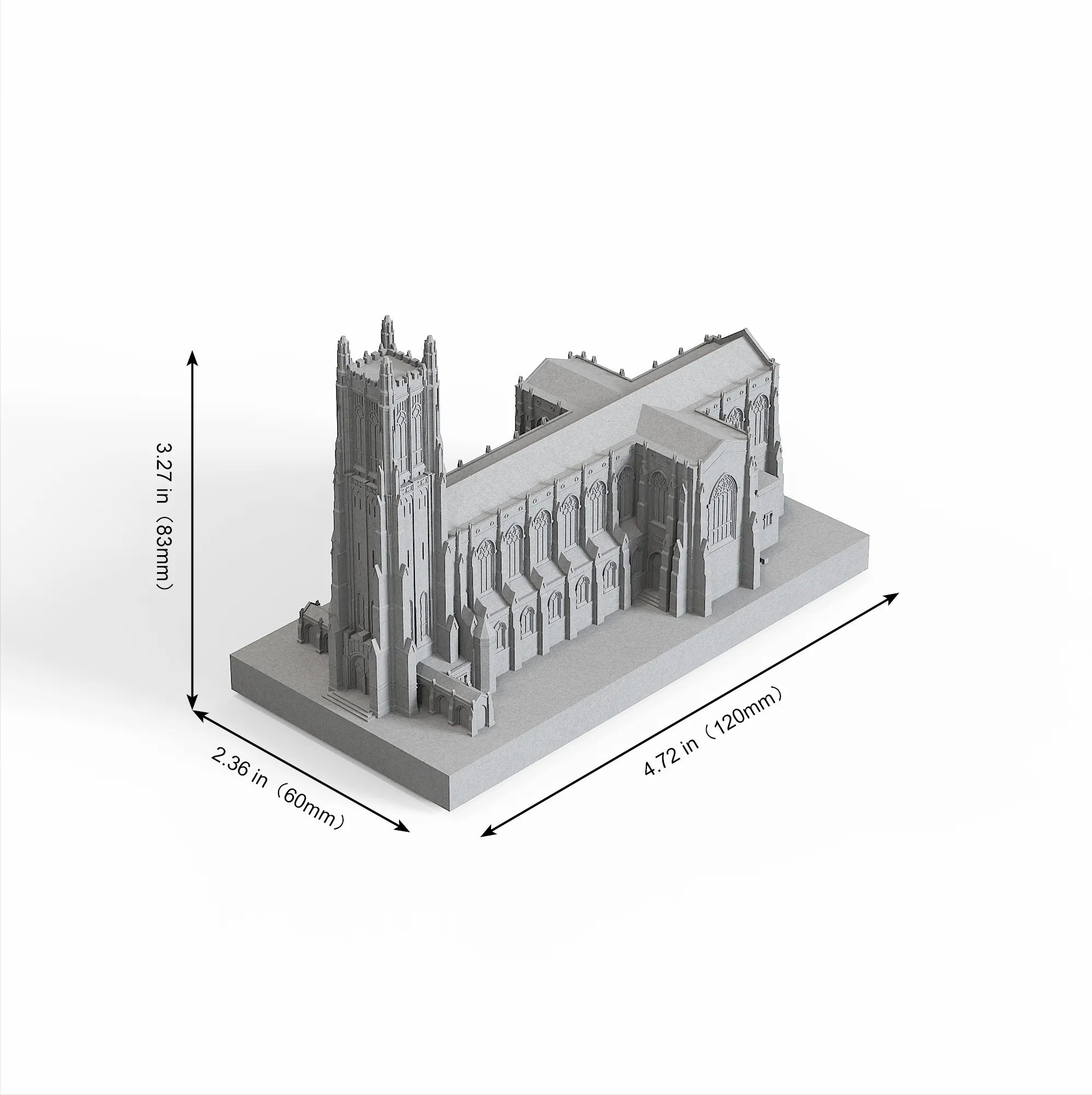 Duke University Chapel Concrete Model – Collegiate Gothic Graduation Gift & Alumni Desk Decor