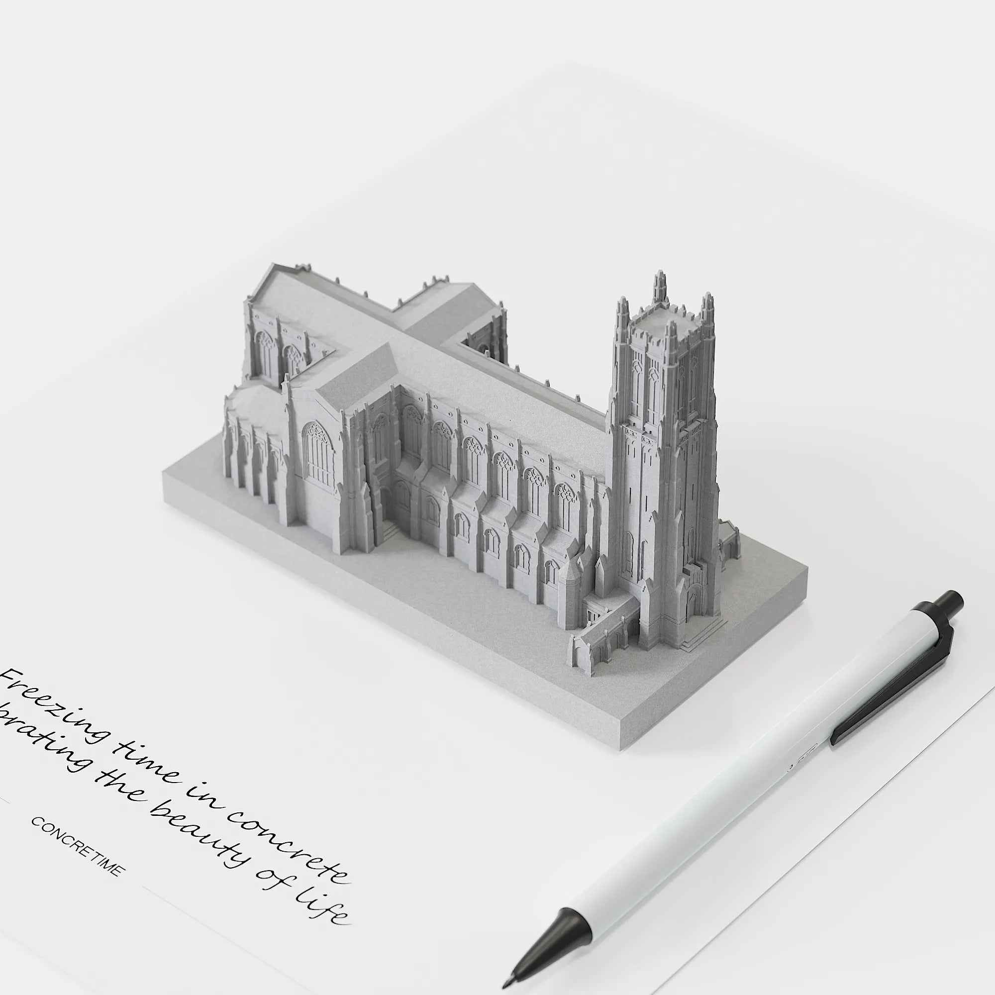 Duke University Chapel Concrete Model – Collegiate Gothic Graduation Gift & Alumni Desk Decor