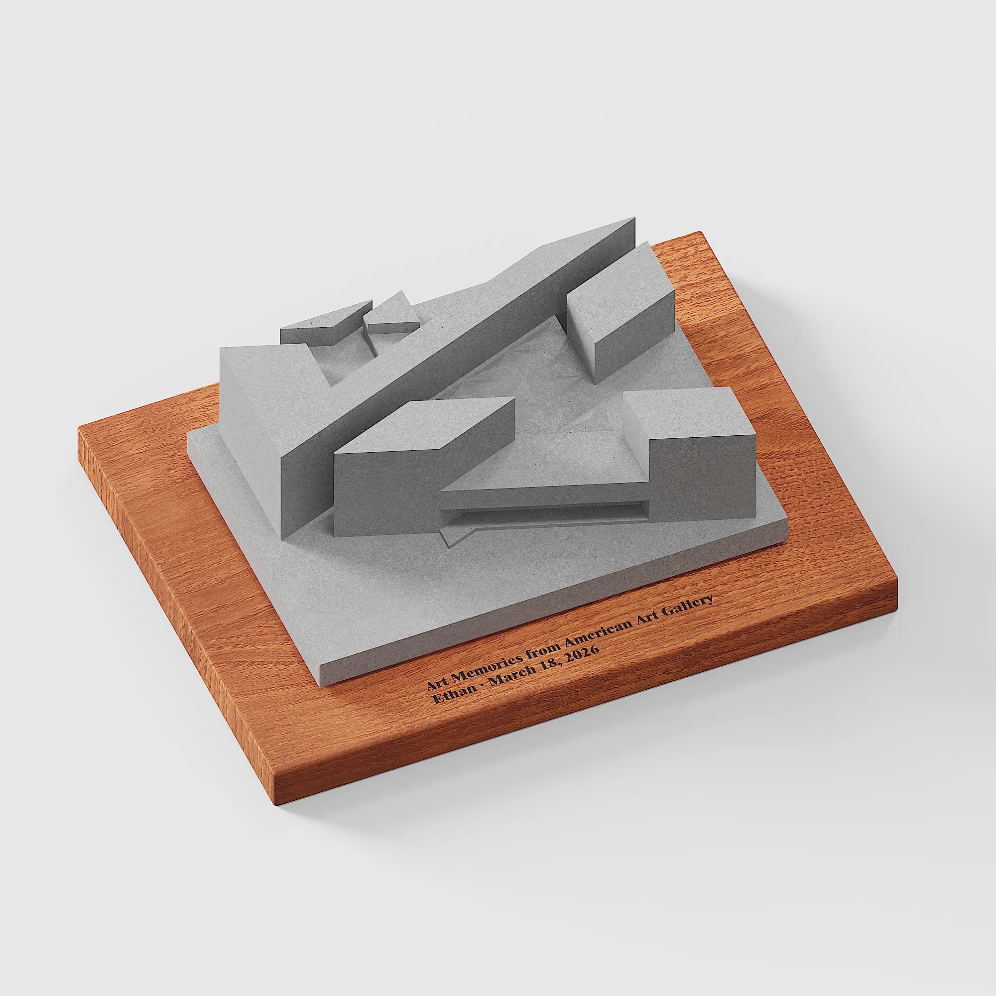 NGA East Building desk sculpture on wood base – unique architecture gift