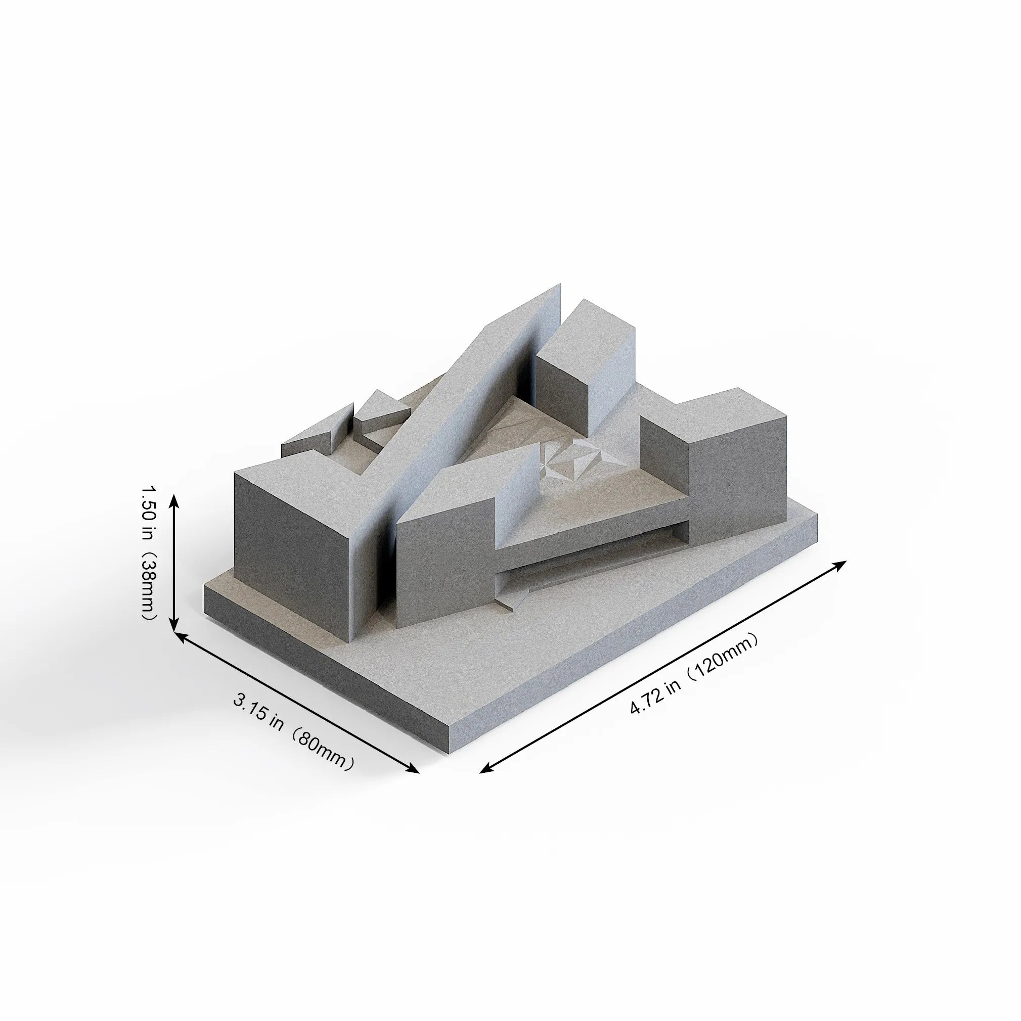 National Gallery of Art East Building concrete miniature – overhead view on display base