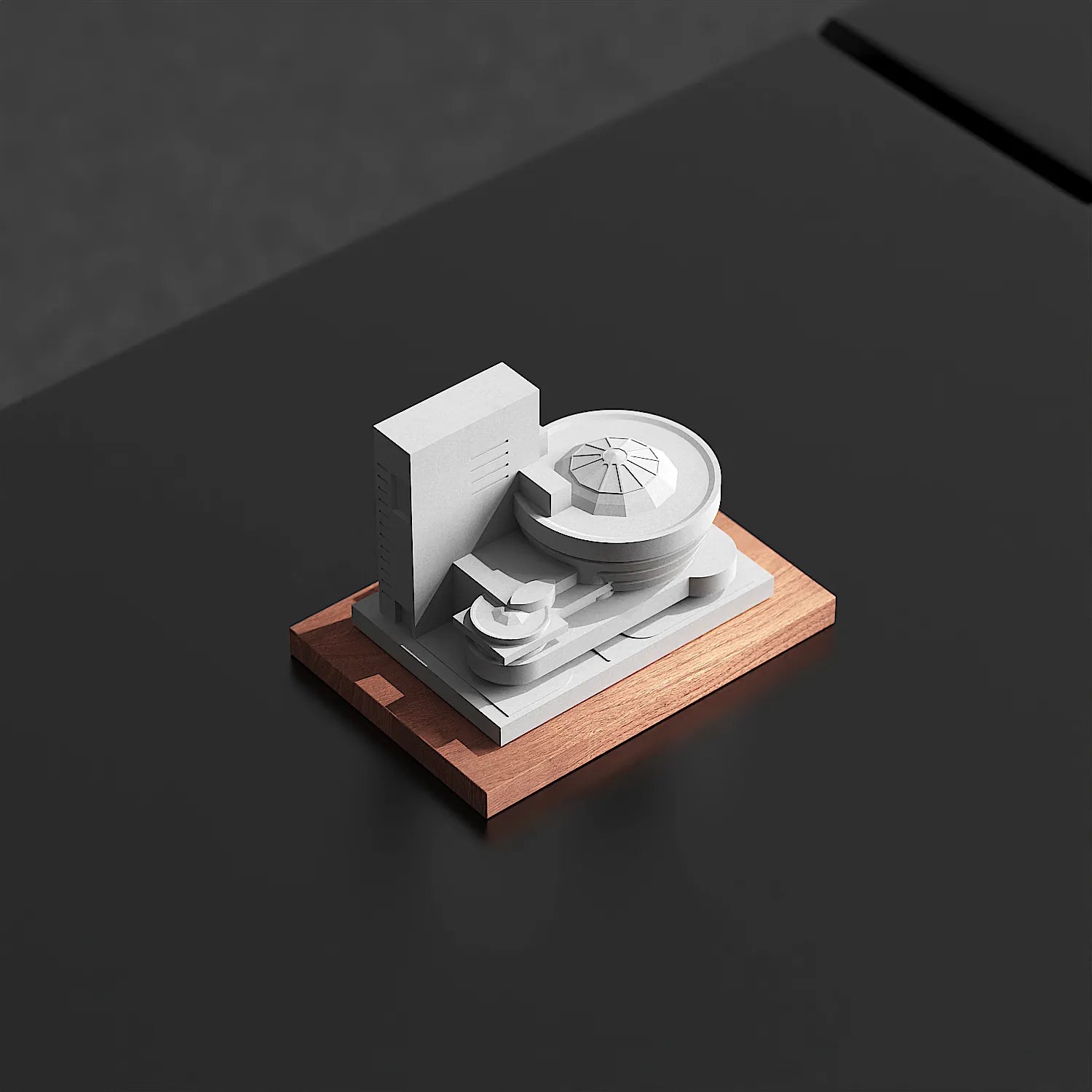 Guggenheim Museum – handcrafted concrete replica, back view
