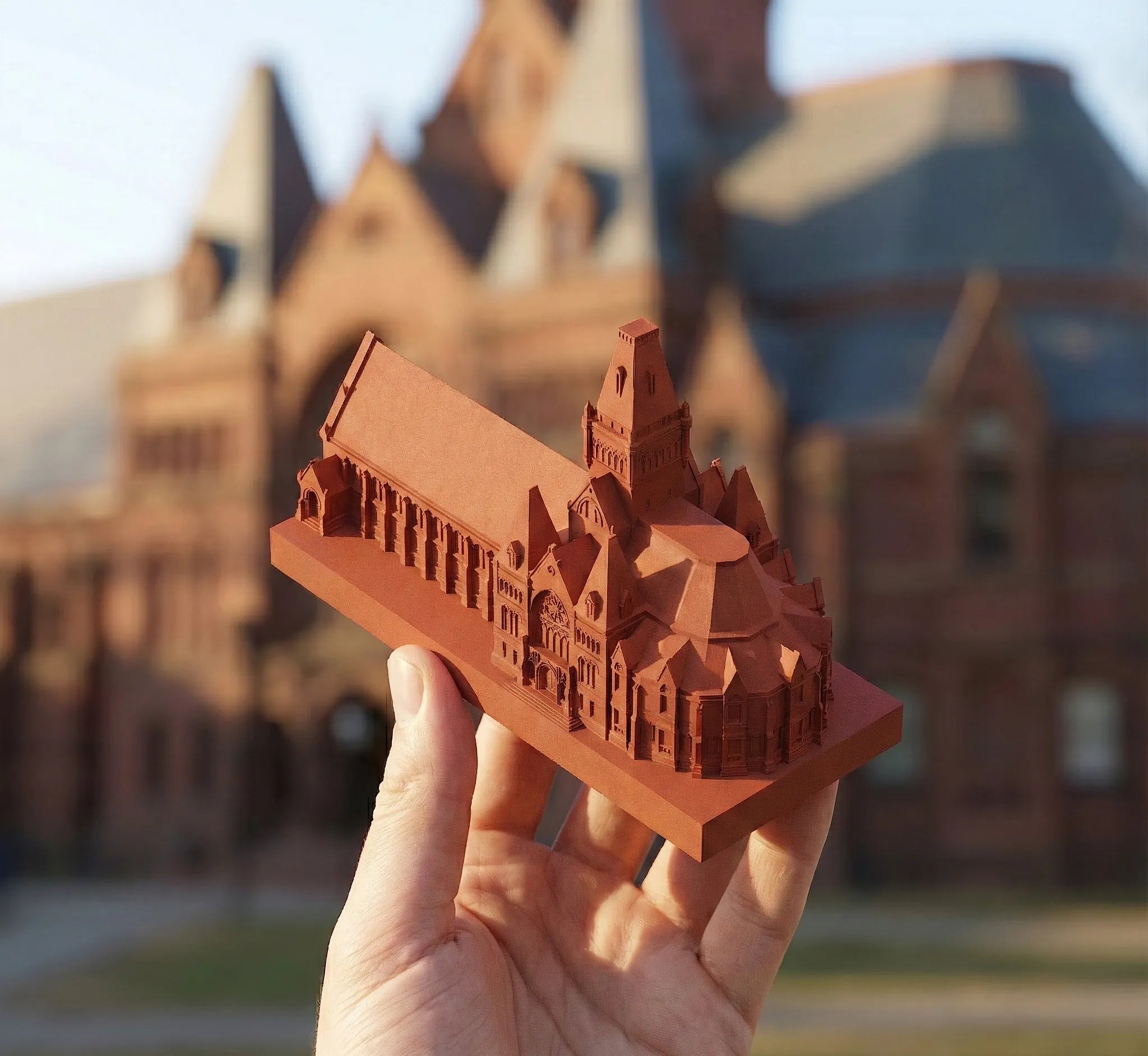 Harvard Memorial Hall - concrete replica, detailed side view