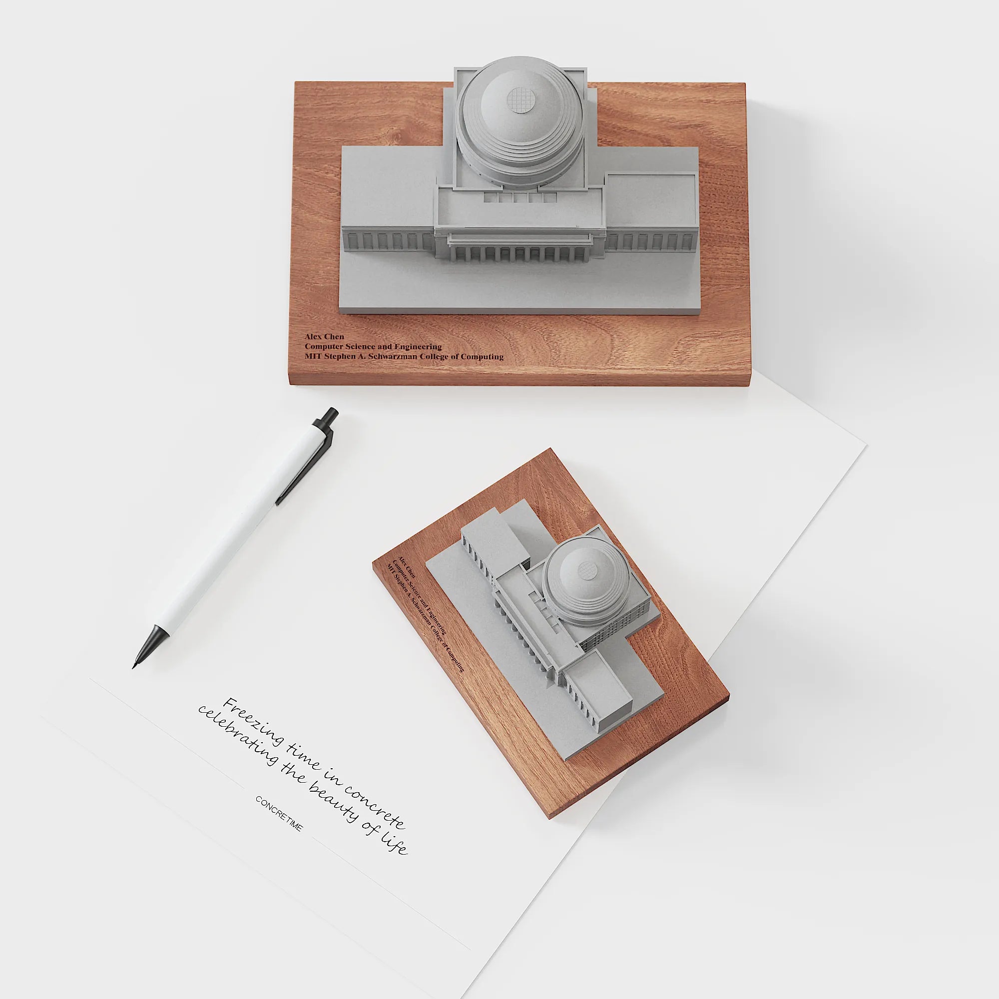 MIT Great Dome – concrete desk decor, natural lighting