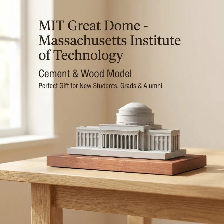 MIT Great Dome – handcrafted concrete miniature, front view