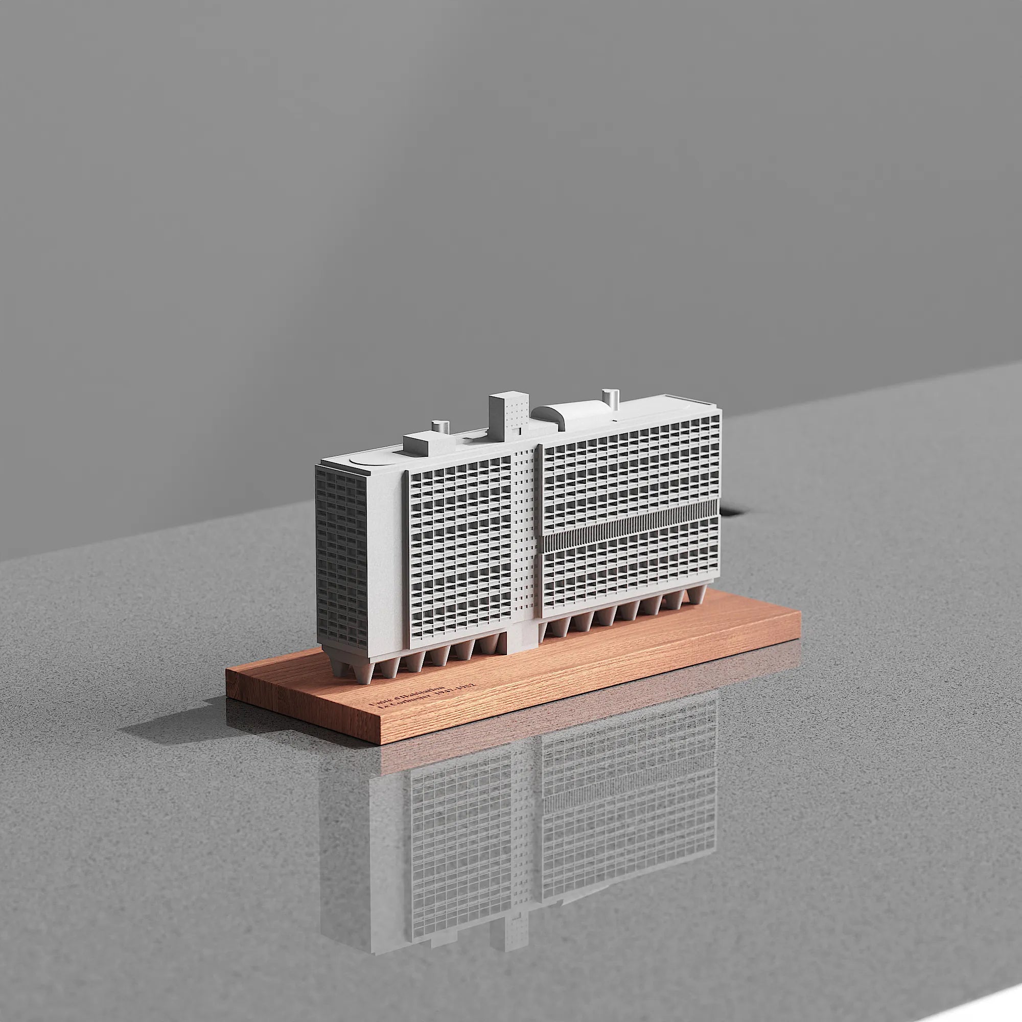 Marseille Unité d'Habitation – concrete model, top-down view
