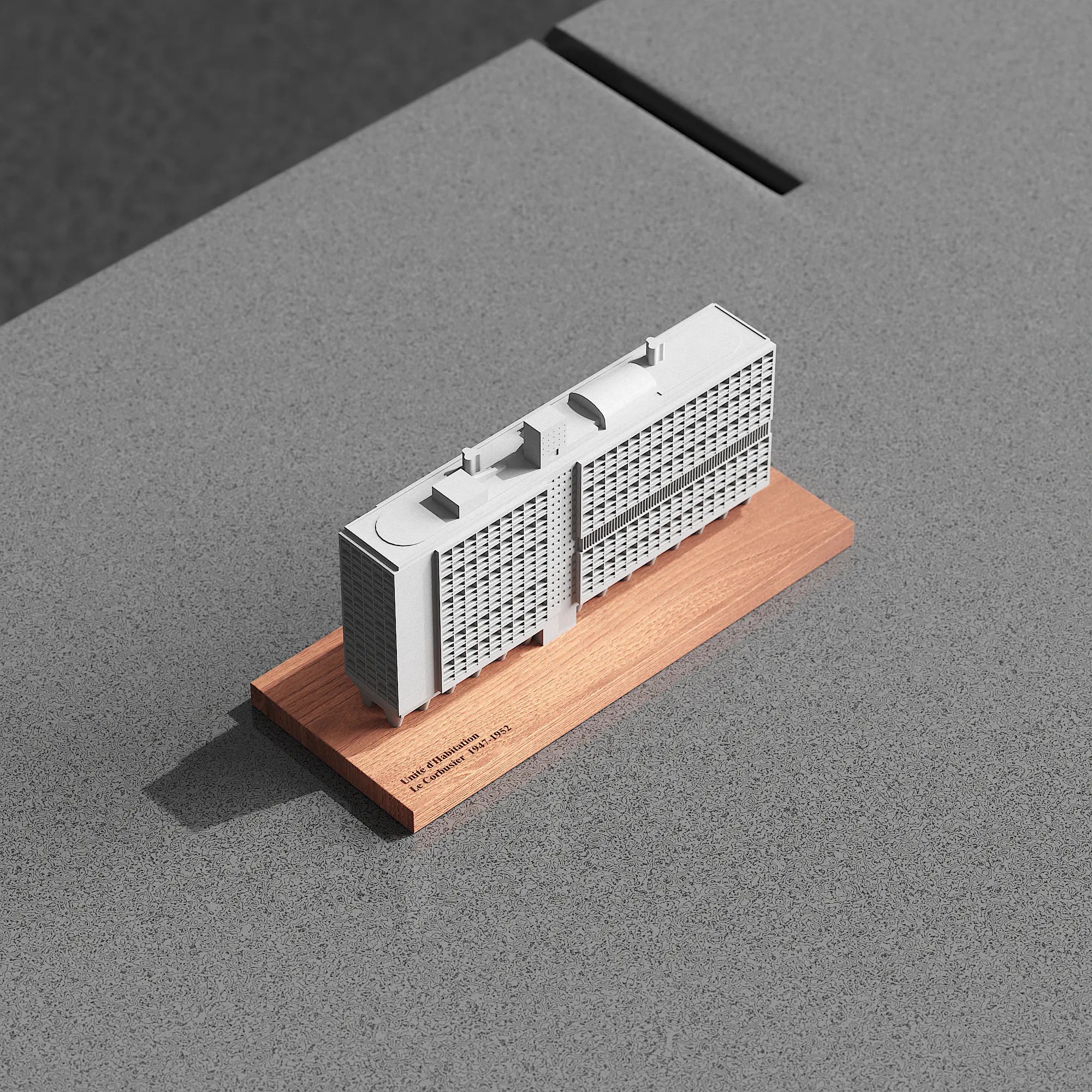 Marseille Unité d'Habitation – desk decor concrete replica, angled view