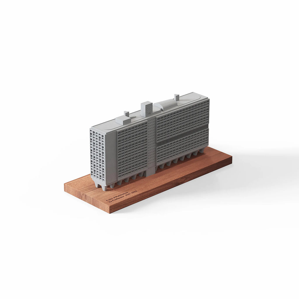 Marseille Unité d'Habitation – handcrafted concrete replica, back view