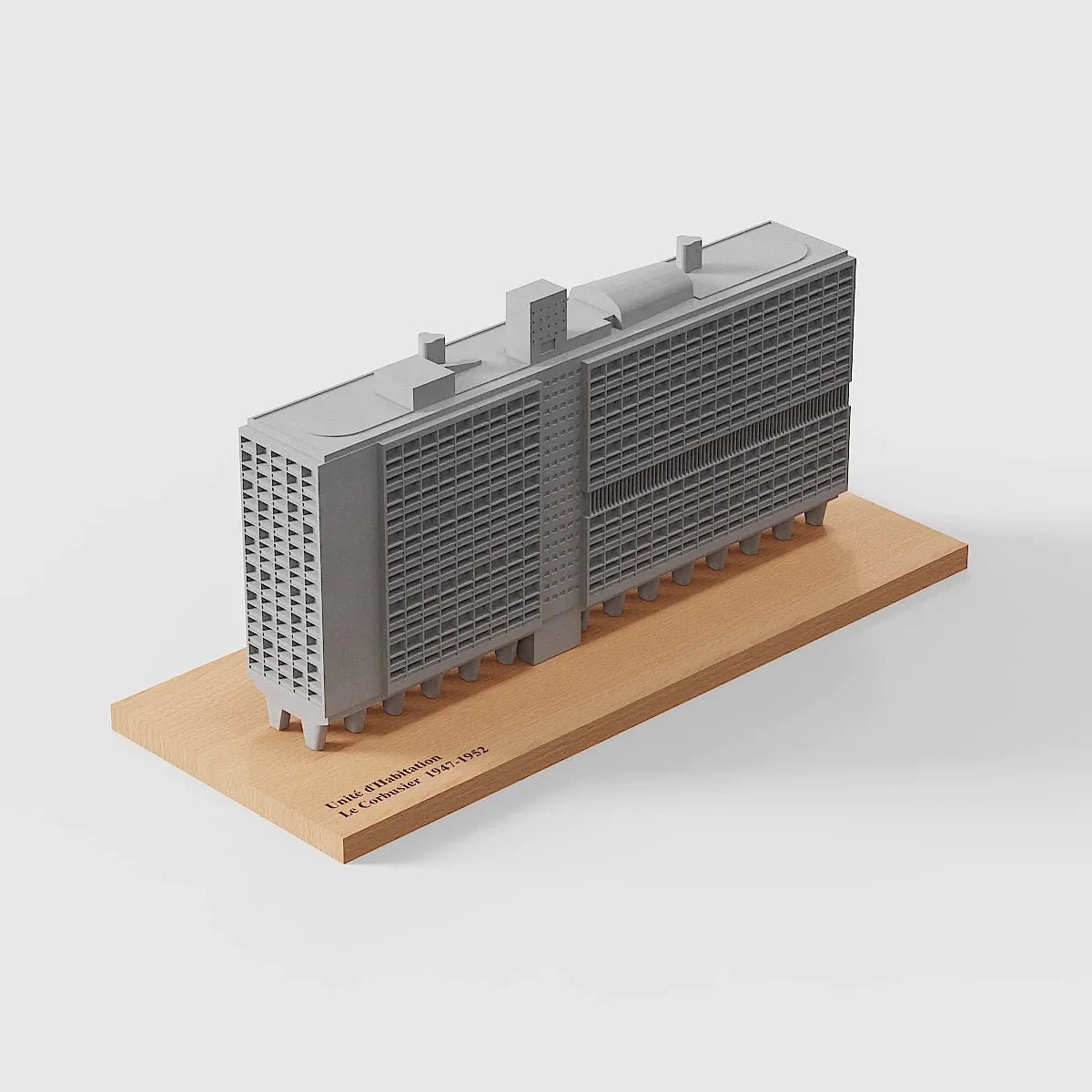 Marseille Unité d'Habitation – architectural model concrete, shadow detail