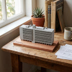 Marseille Unité d'Habitation – concrete replica, detailed side view