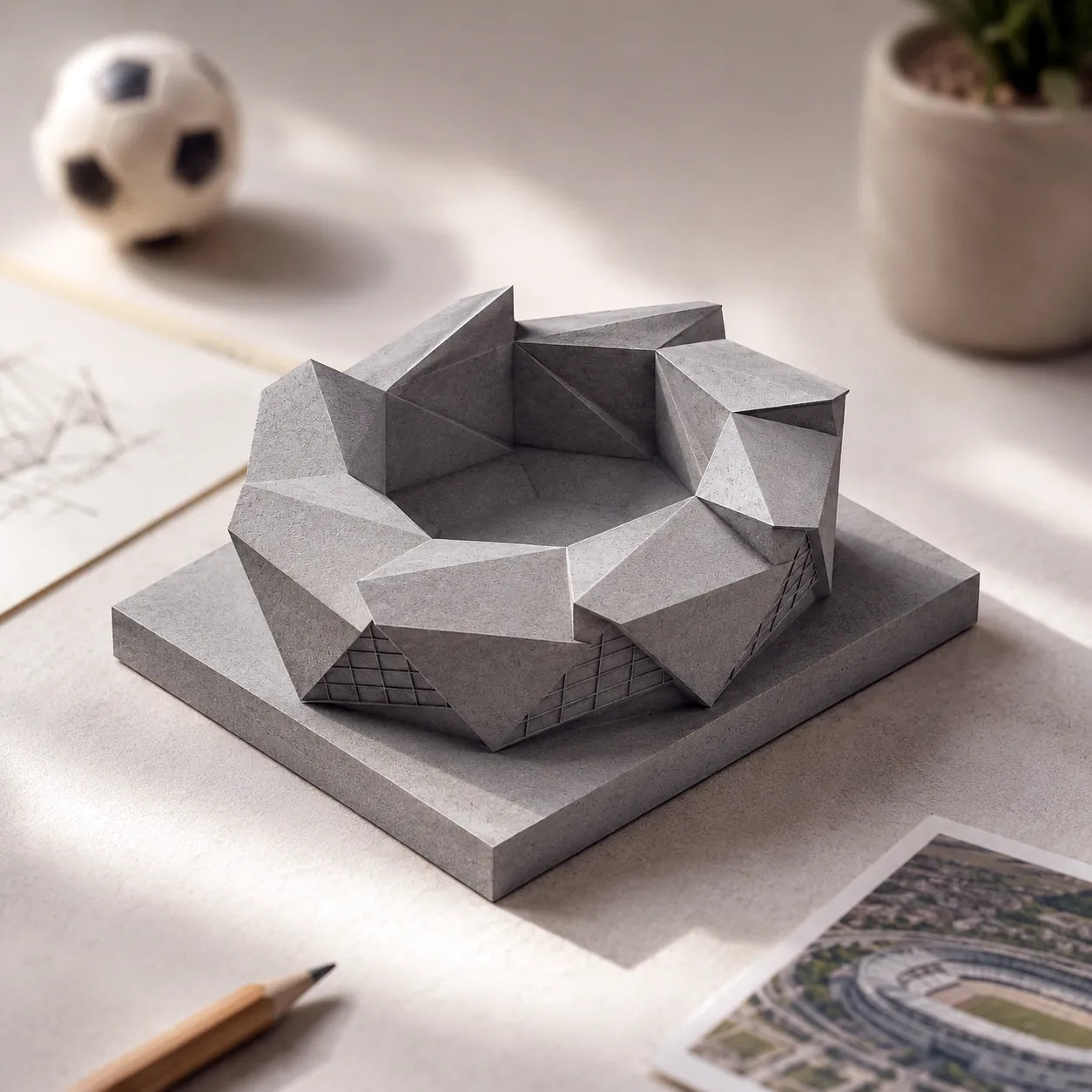 Mercedes-Benz Stadium – concrete landmark model, lifestyle shot