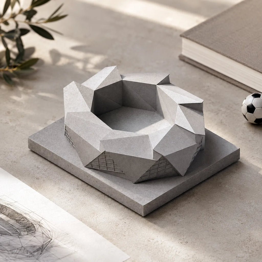 Mercedes-Benz Stadium – architectural concrete sculpture, 45° view