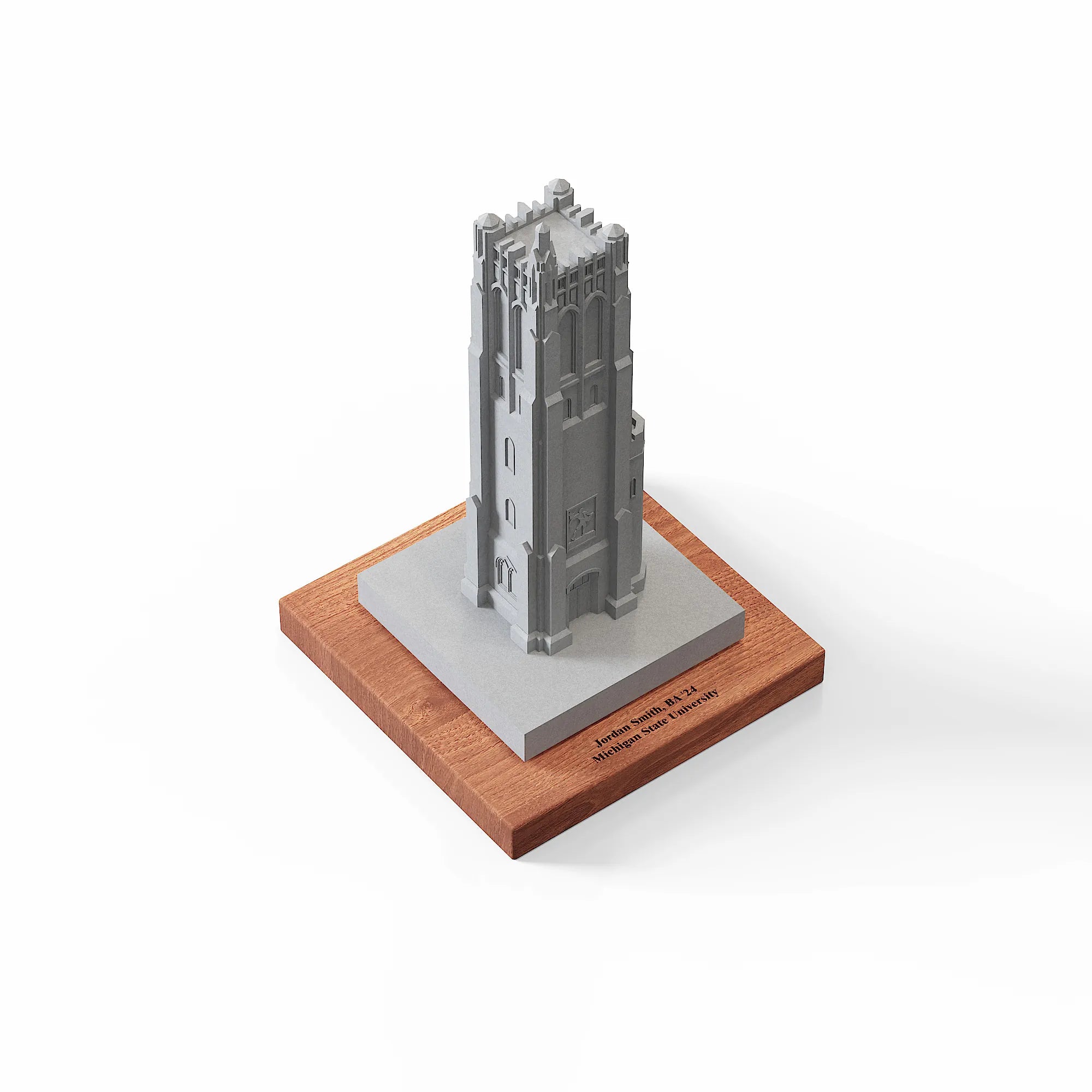 MSU Beaumont Tower Concrete Model – Michigan State Graduation Gift & Spartan Alumni Desk Decor