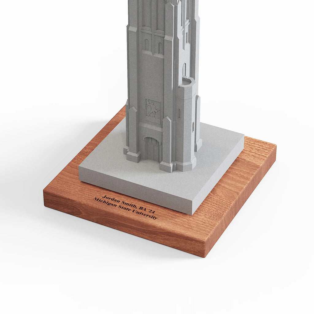 MSU Beaumont Tower Concrete Model – Michigan State Graduation Gift & Spartan Alumni Desk Decor