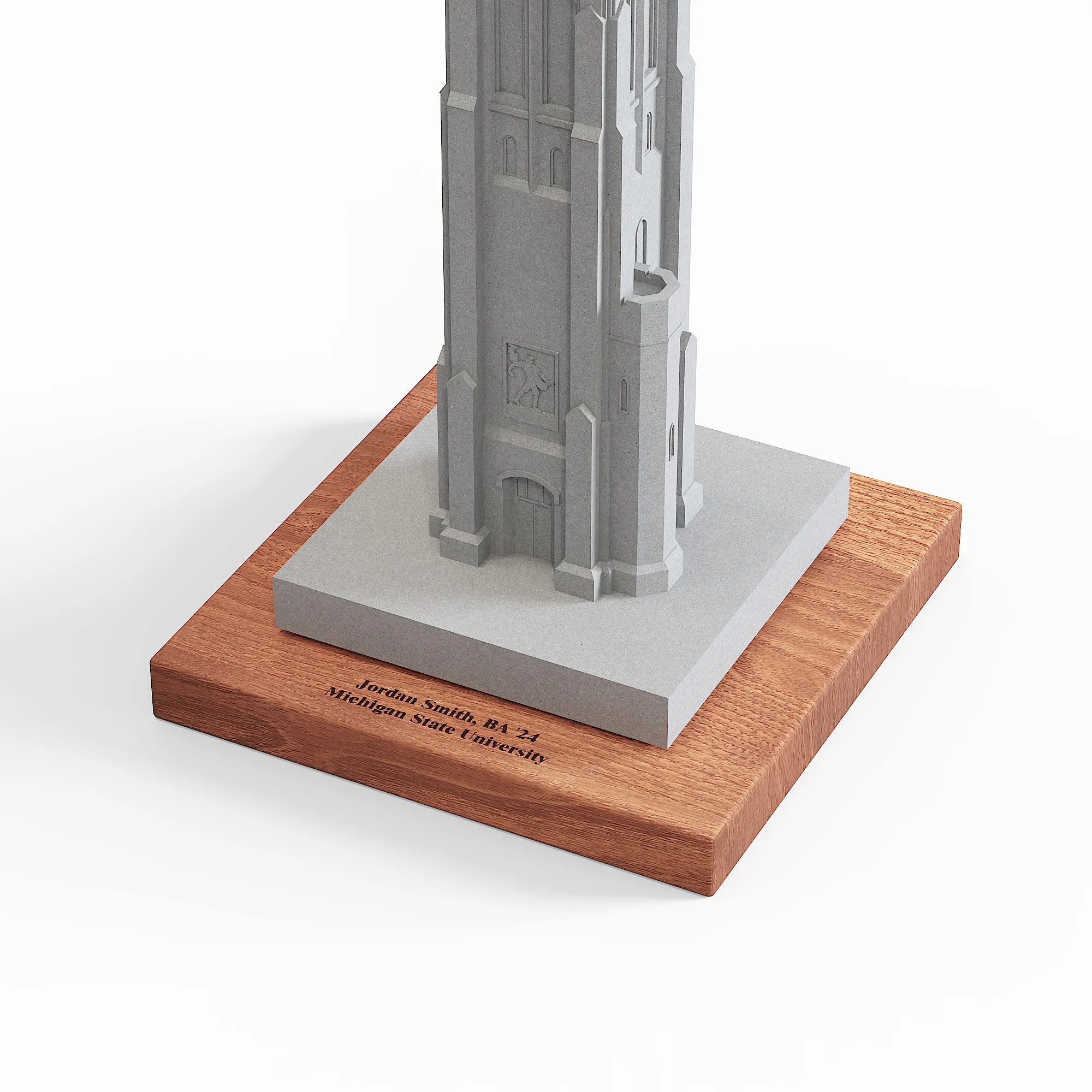 MSU Beaumont Tower Concrete Model – Michigan State Graduation Gift & Spartan Alumni Desk Decor