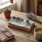 Monument Valley – handcrafted concrete sculpture with wood base