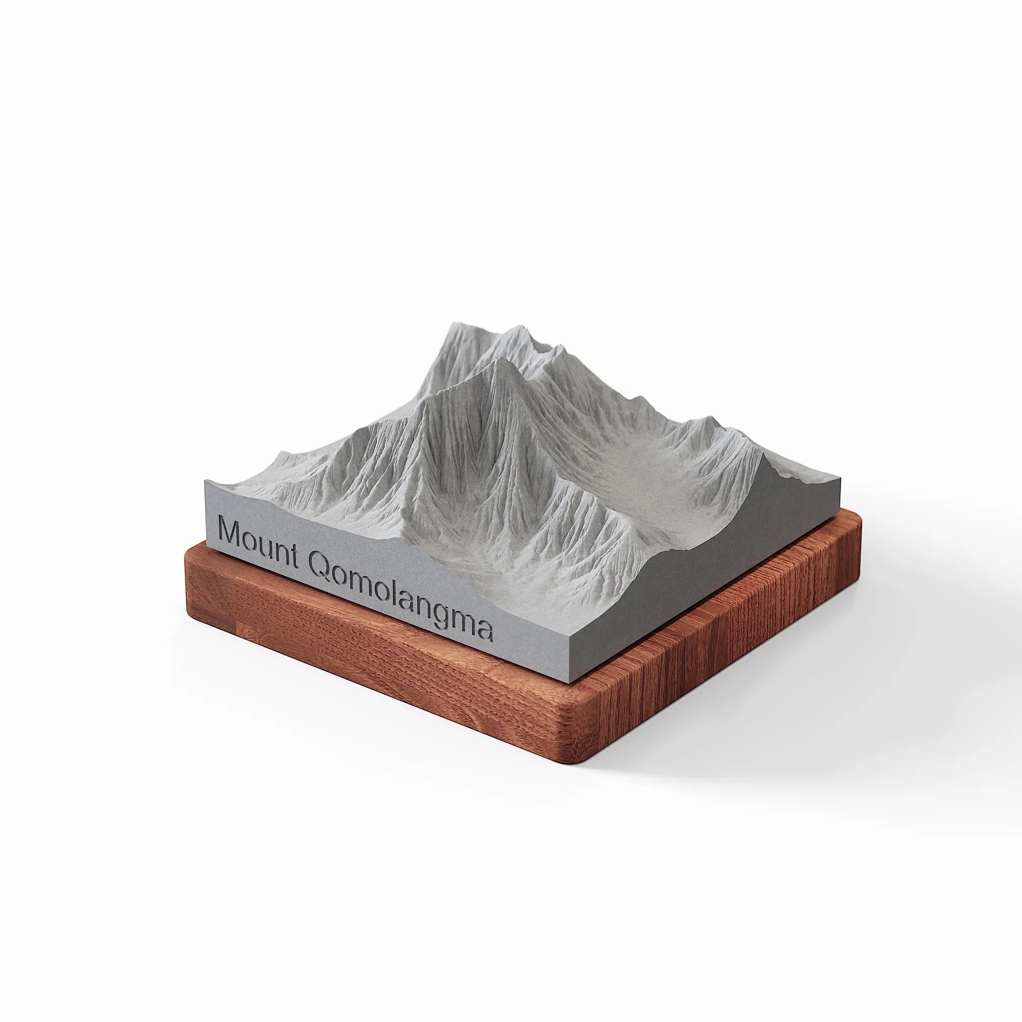 Mount Everest Concrete Model – 3D Topographic Desk Sculpture & Personalized Mountaineer Gift