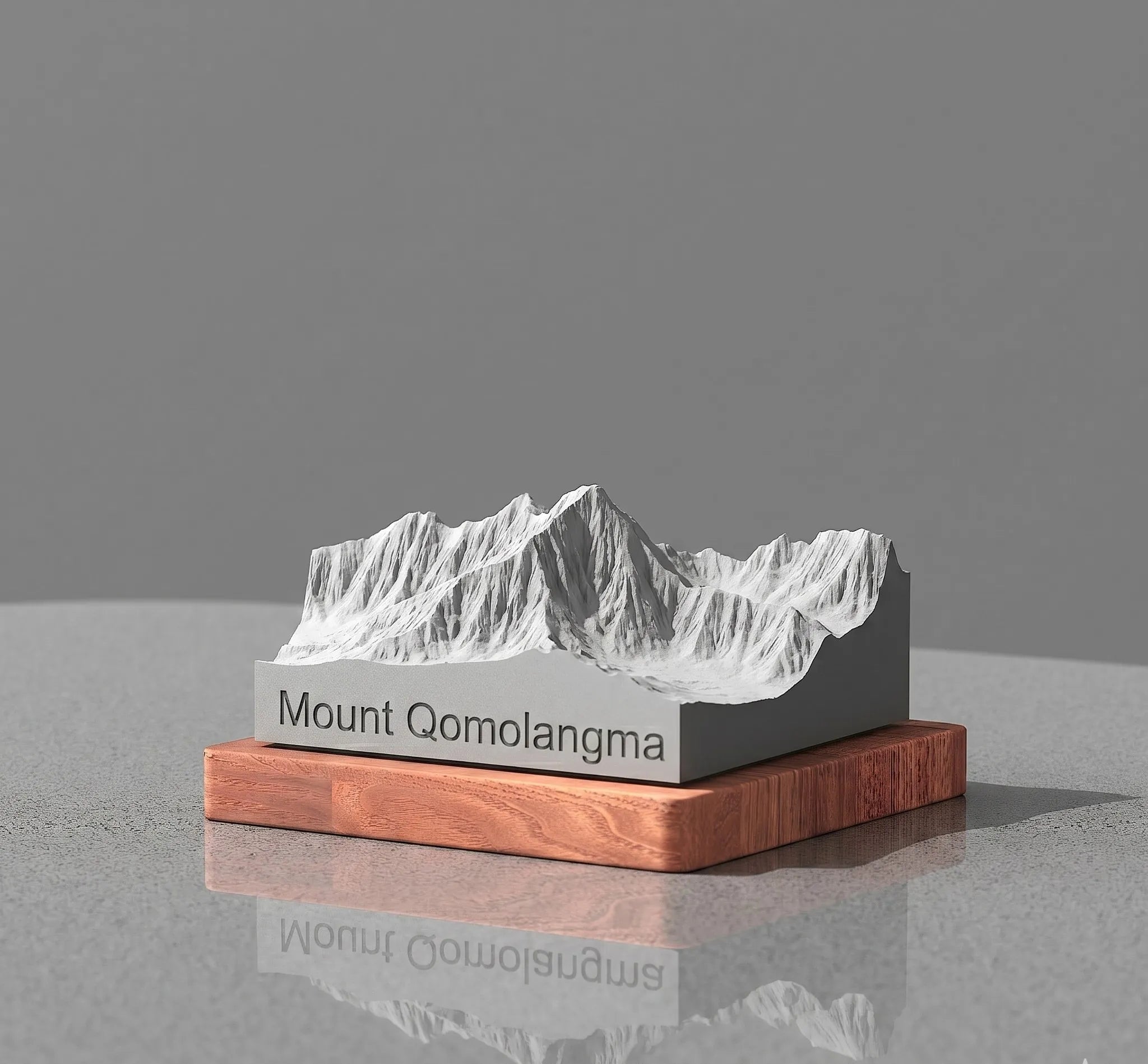 Mount Everest Concrete Model – 3D Topographic Desk Sculpture & Personalized Mountaineer Gift
