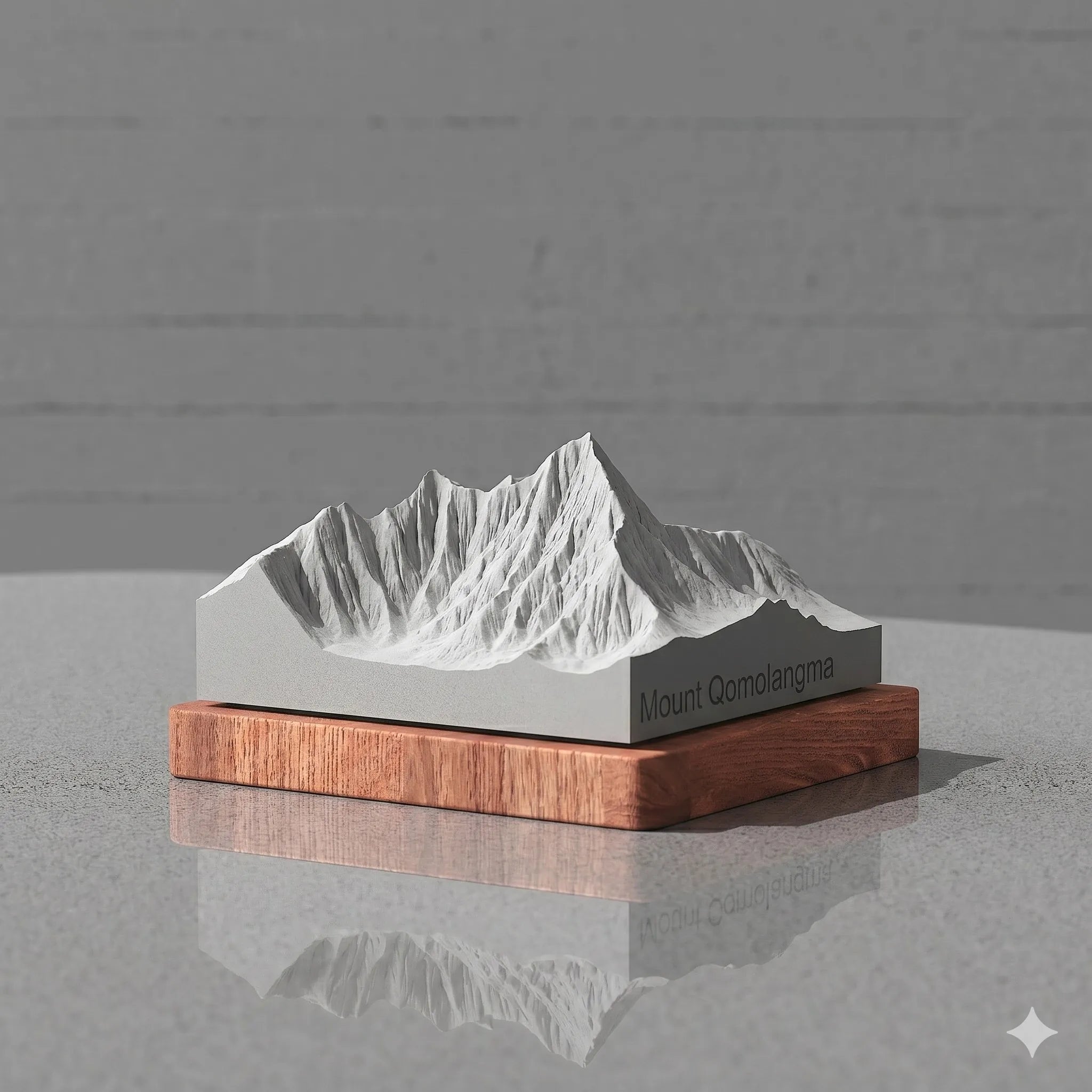 Mount Everest Concrete Model – 3D Topographic Desk Sculpture & Personalized Mountaineer Gift