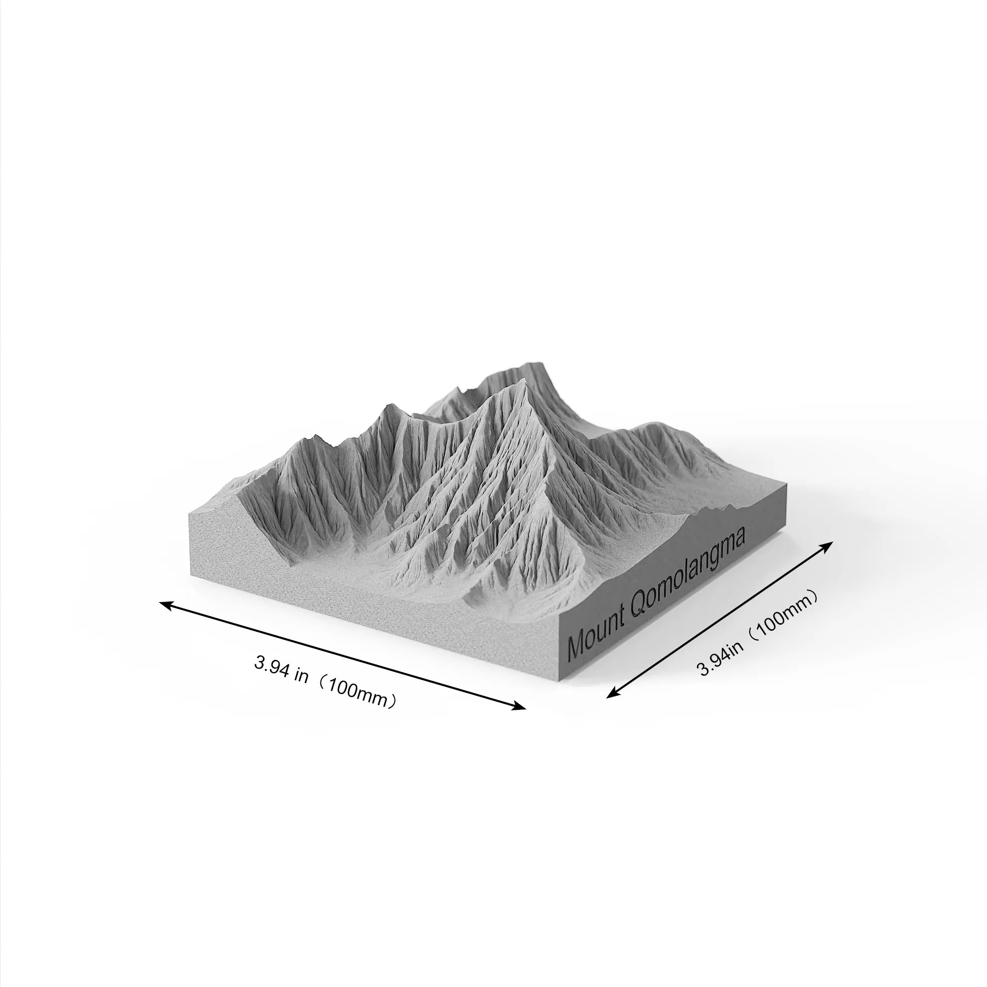 Mount Everest Concrete Model – 3D Topographic Desk Sculpture & Personalized Mountaineer Gift