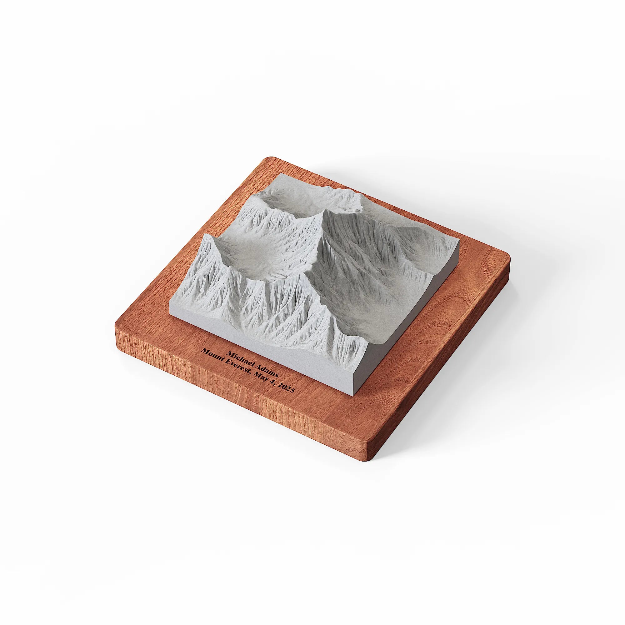 Mount Everest Concrete Model – 3D Topographic Desk Sculpture & Personalized Mountaineer Gift
