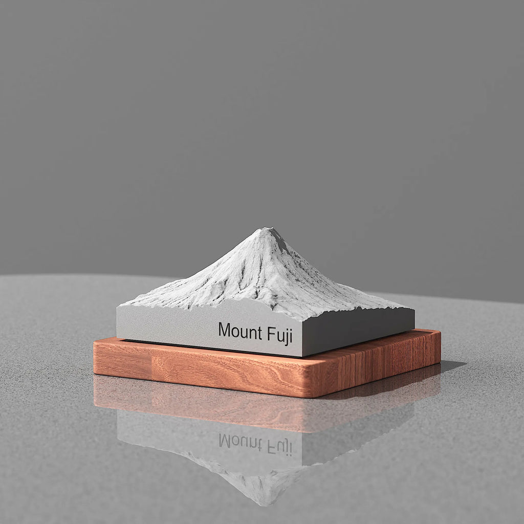Mount Fuji Concrete Model – Minimalist Zen Desk Sculpture & Personalized Japan Gift