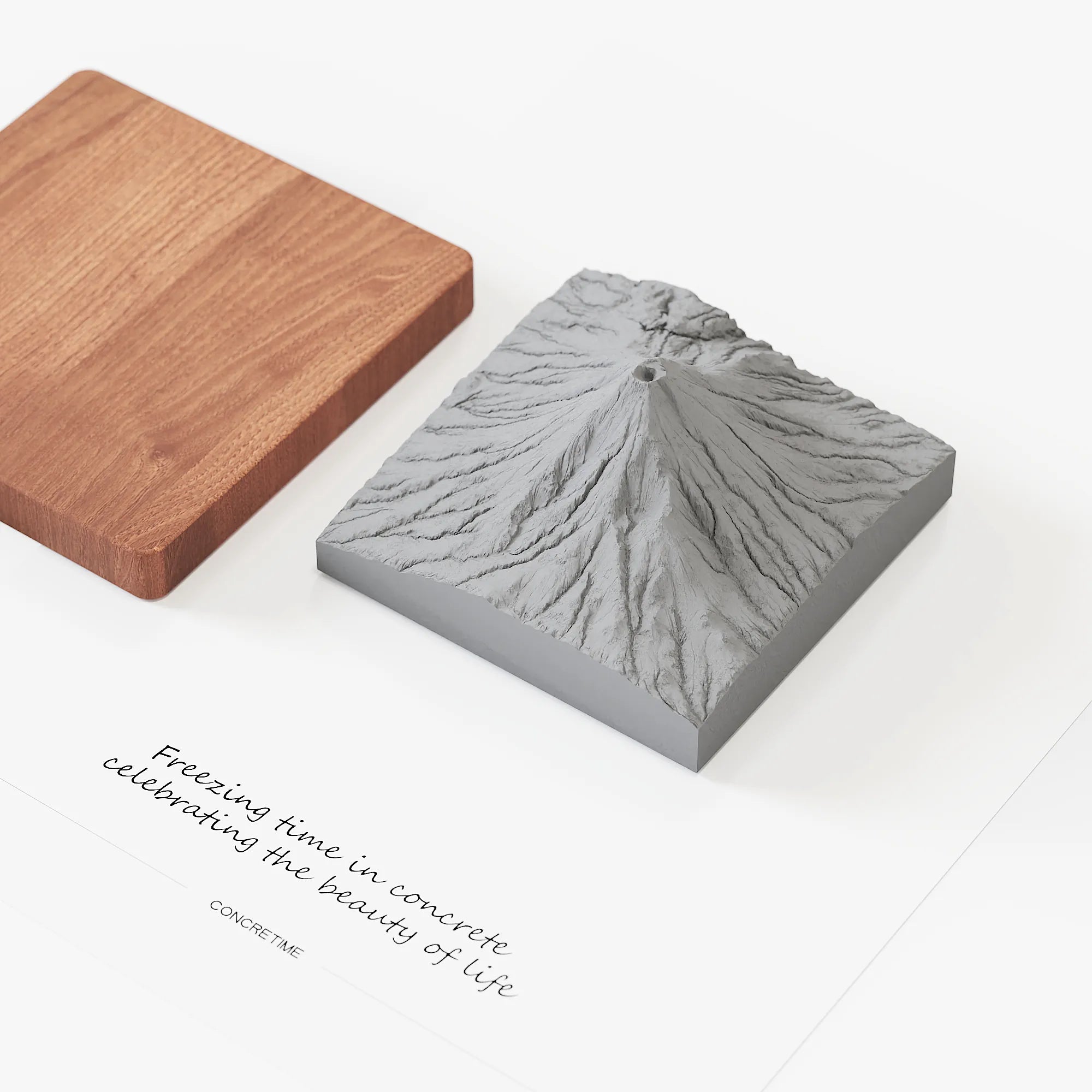 Mount Fuji Concrete Model – Minimalist Zen Desk Sculpture & Personalized Japan Gift