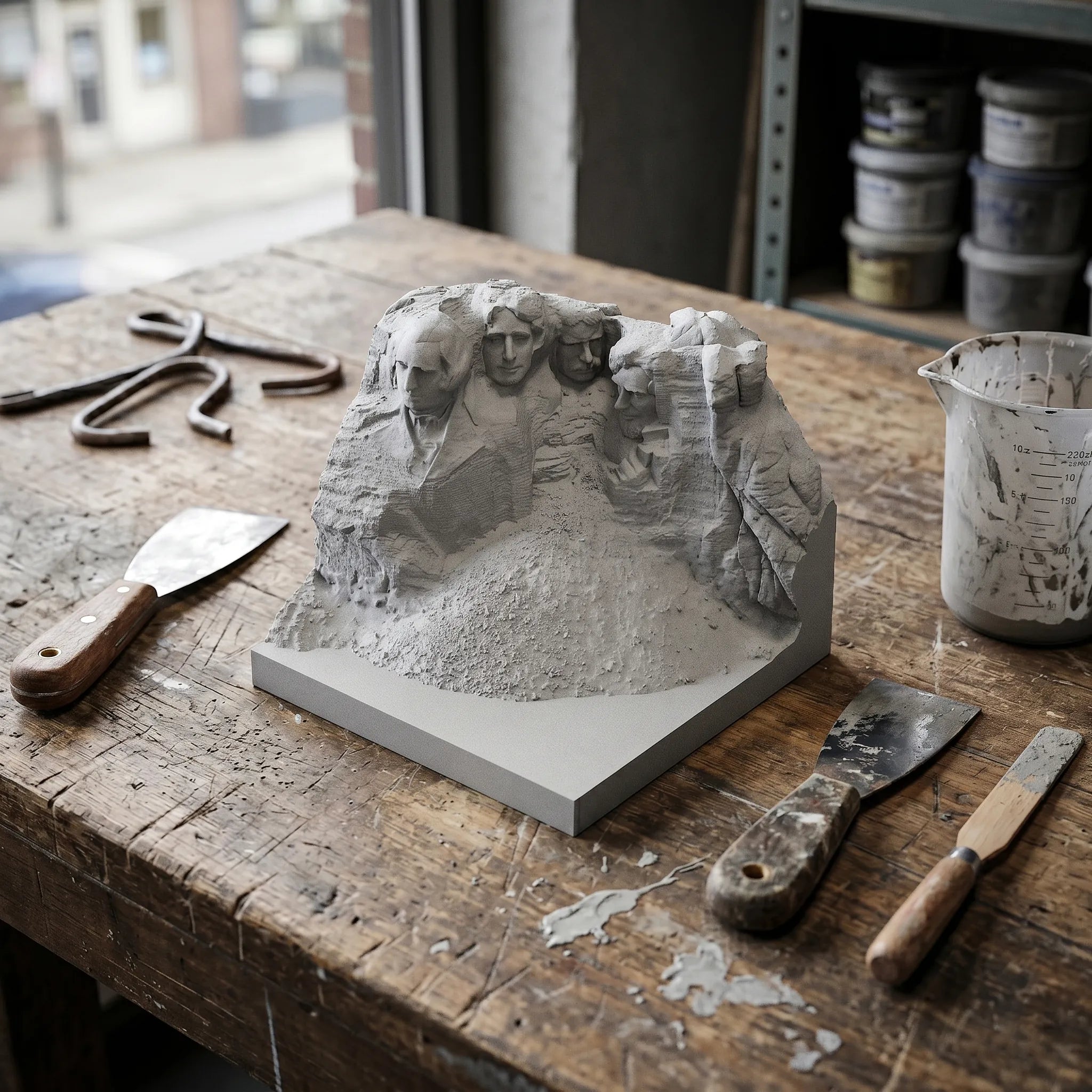 Mount Rushmore Concrete Model – Handcrafted Desk Sculpture & Personalized South Dakota Gift