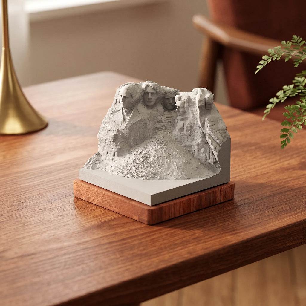Mount Rushmore Concrete Model – Handcrafted Desk Sculpture & Personalized South Dakota Gift