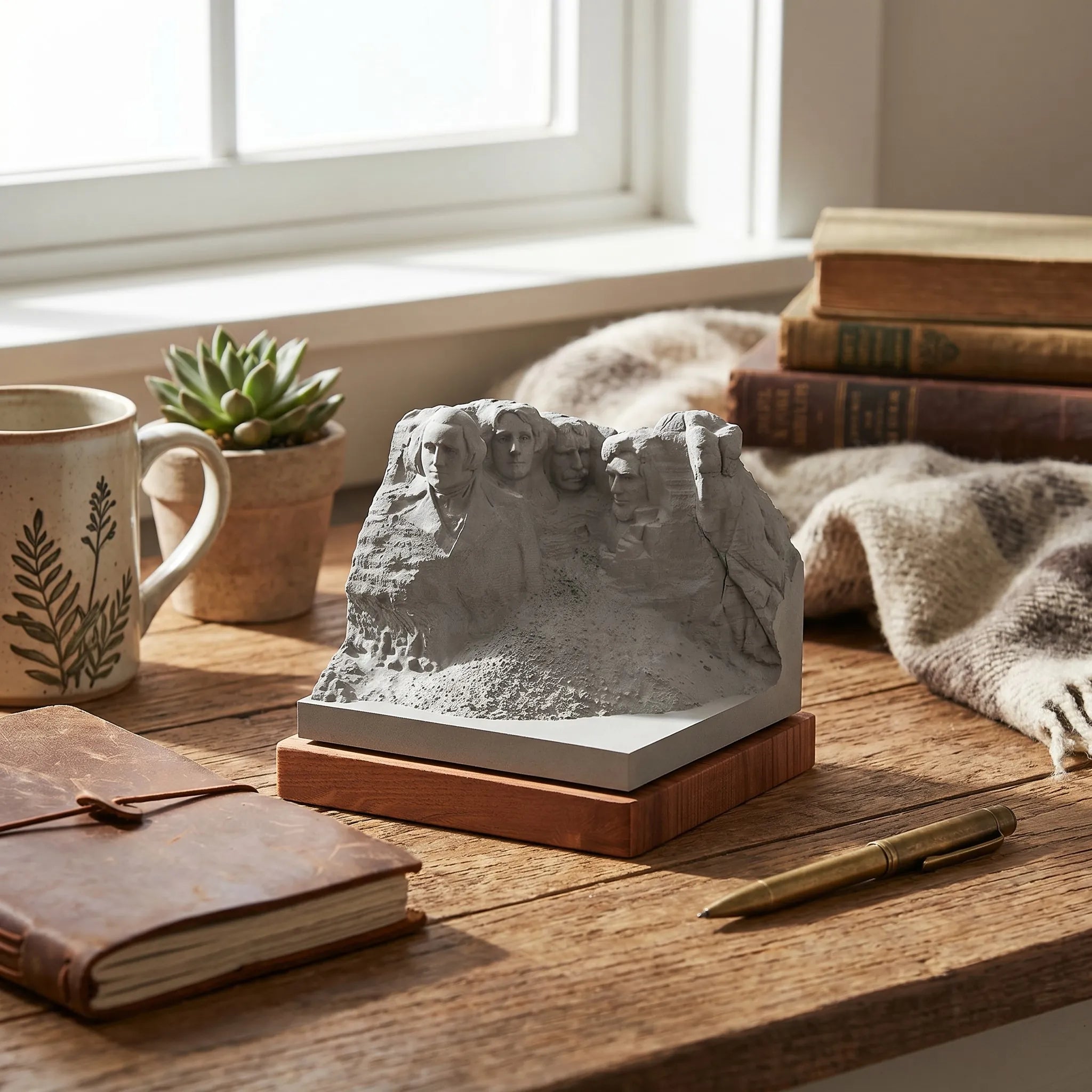 Mount Rushmore Concrete Model – Handcrafted Desk Sculpture & Personalized South Dakota Gift
