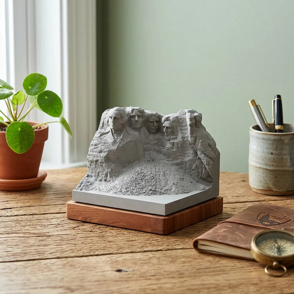 Mount Rushmore Concrete Model – Handcrafted Desk Sculpture & Personalized South Dakota Gift