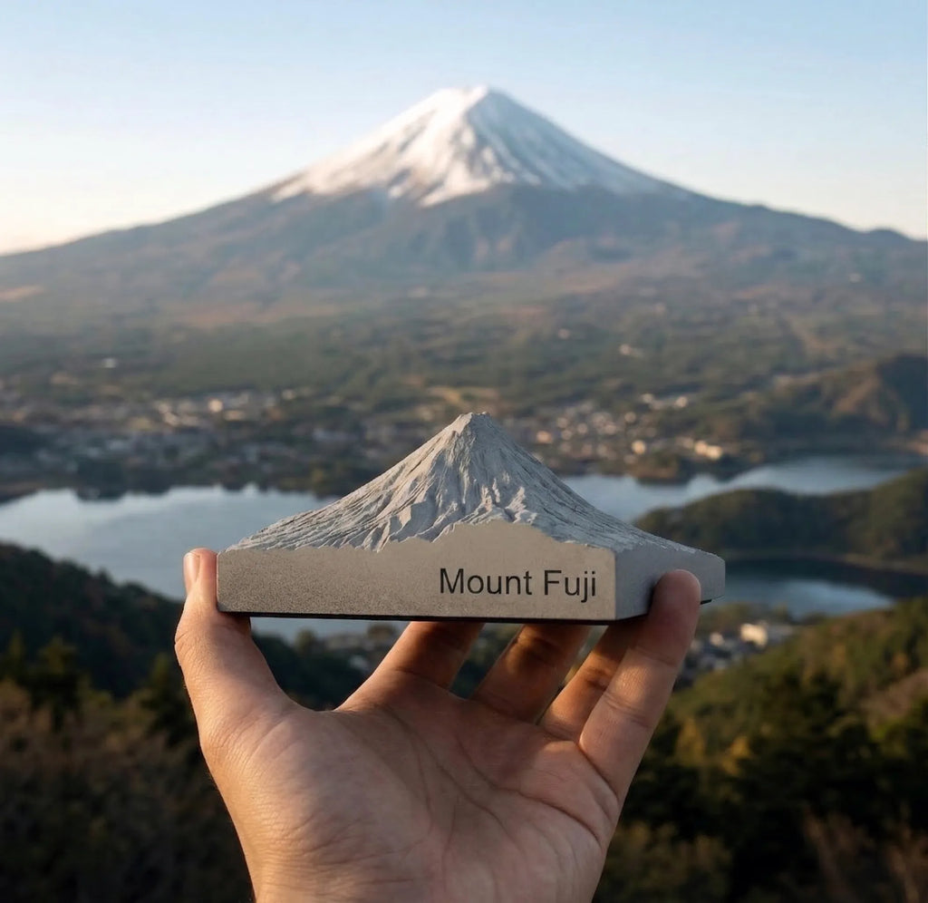 Mount Fuji – architectural miniature, close-up texture detail