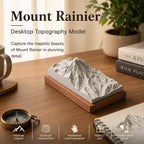 Mount Rainier – handcrafted concrete miniature, front view
