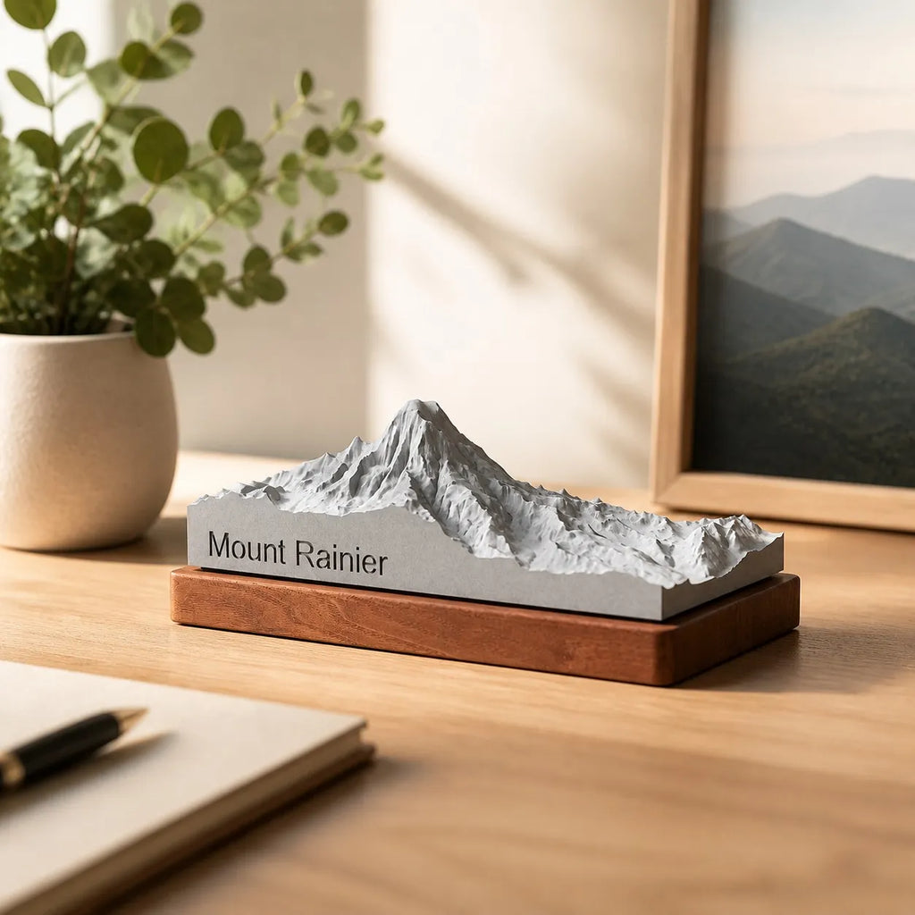 Mount Rainier – concrete architectural model, hero shot