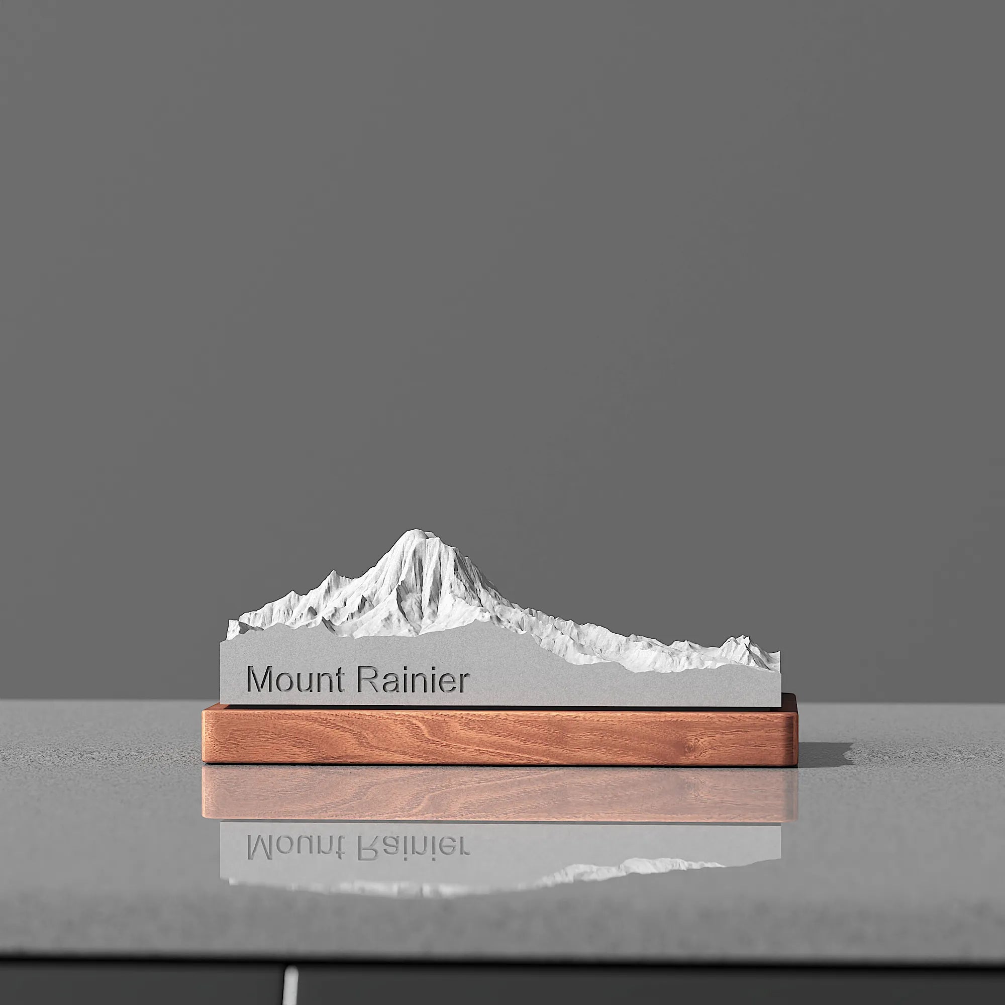 Mount Rainier – concrete desk decor, natural lighting