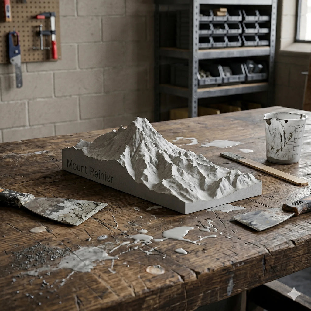Mount Rainier – concrete landmark model, lifestyle shot