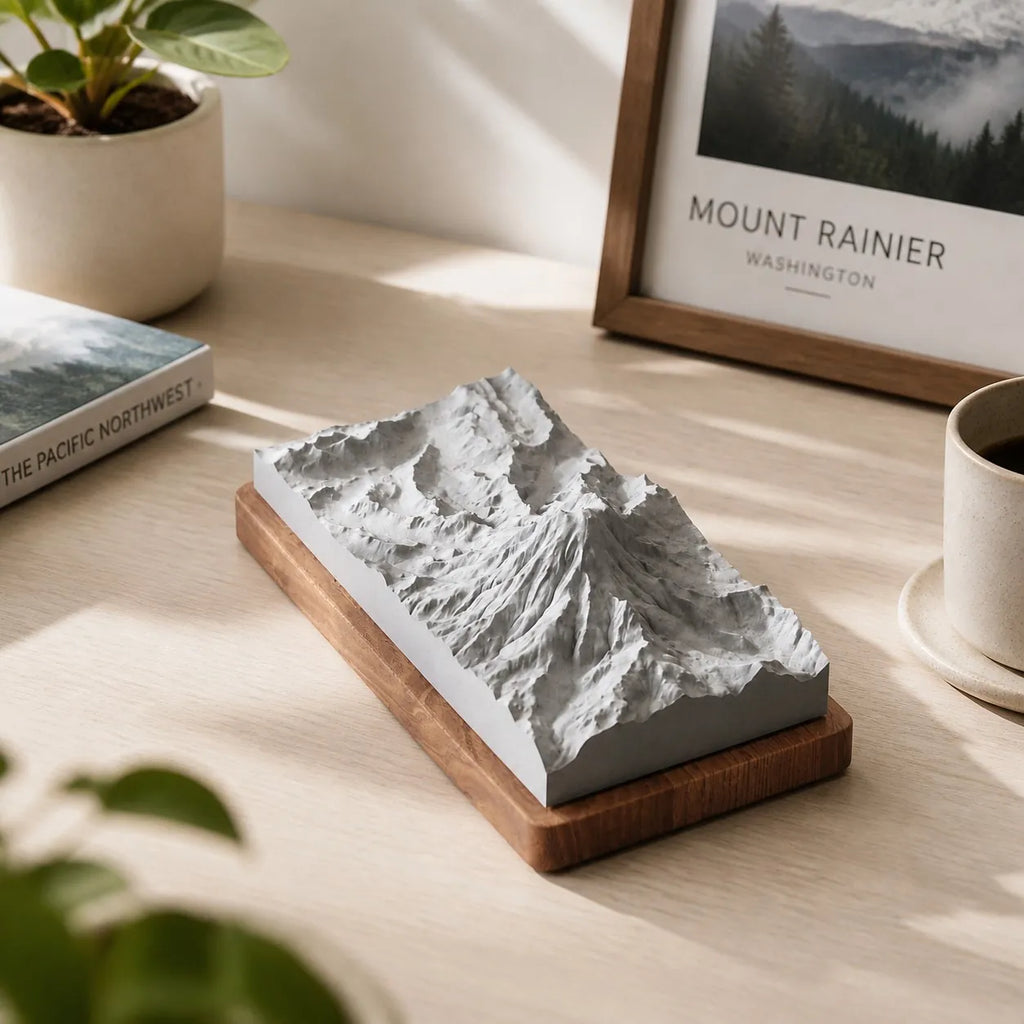 Mount Rainier – concrete model, top-down view