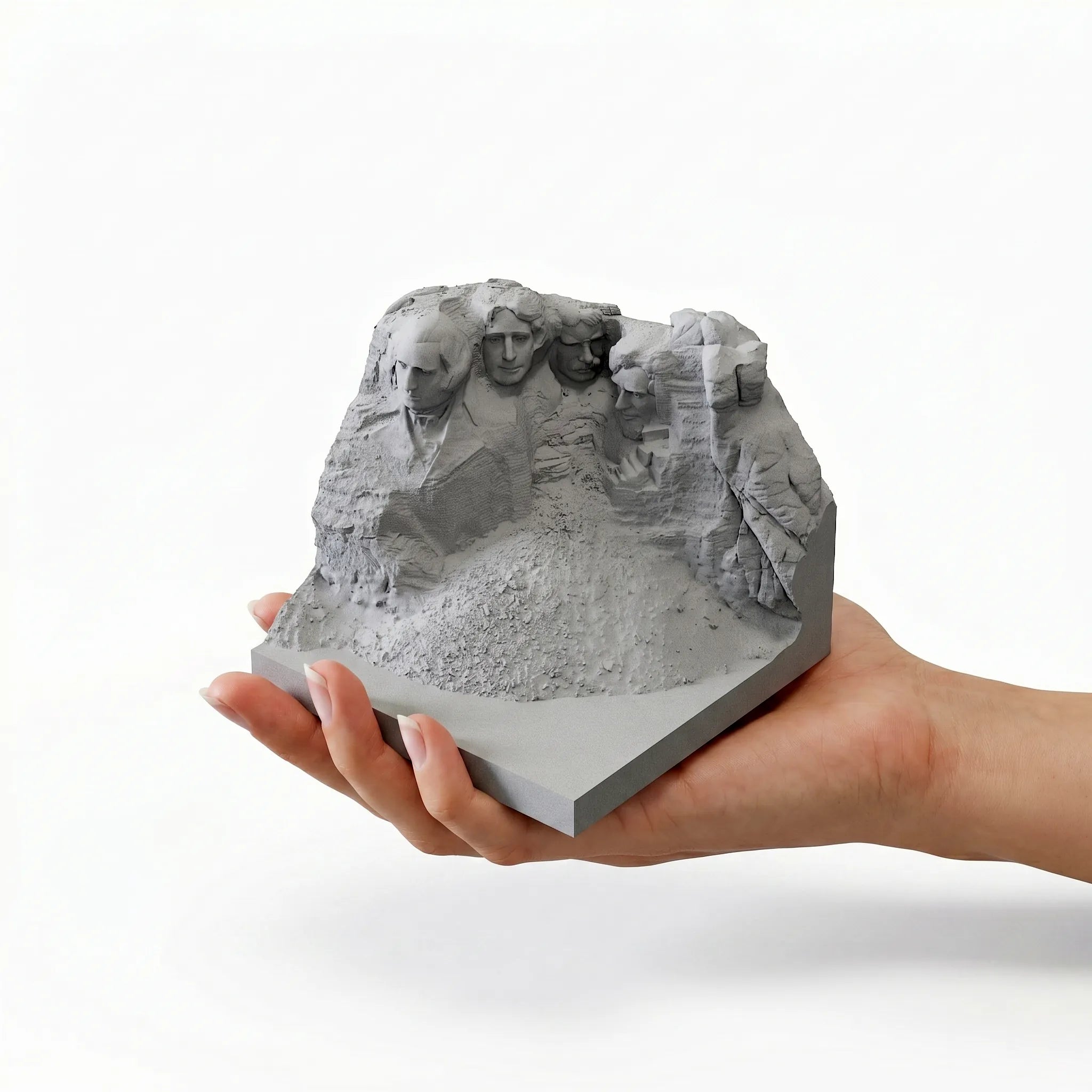 Mount Rushmore – concrete desk decor, natural lighting