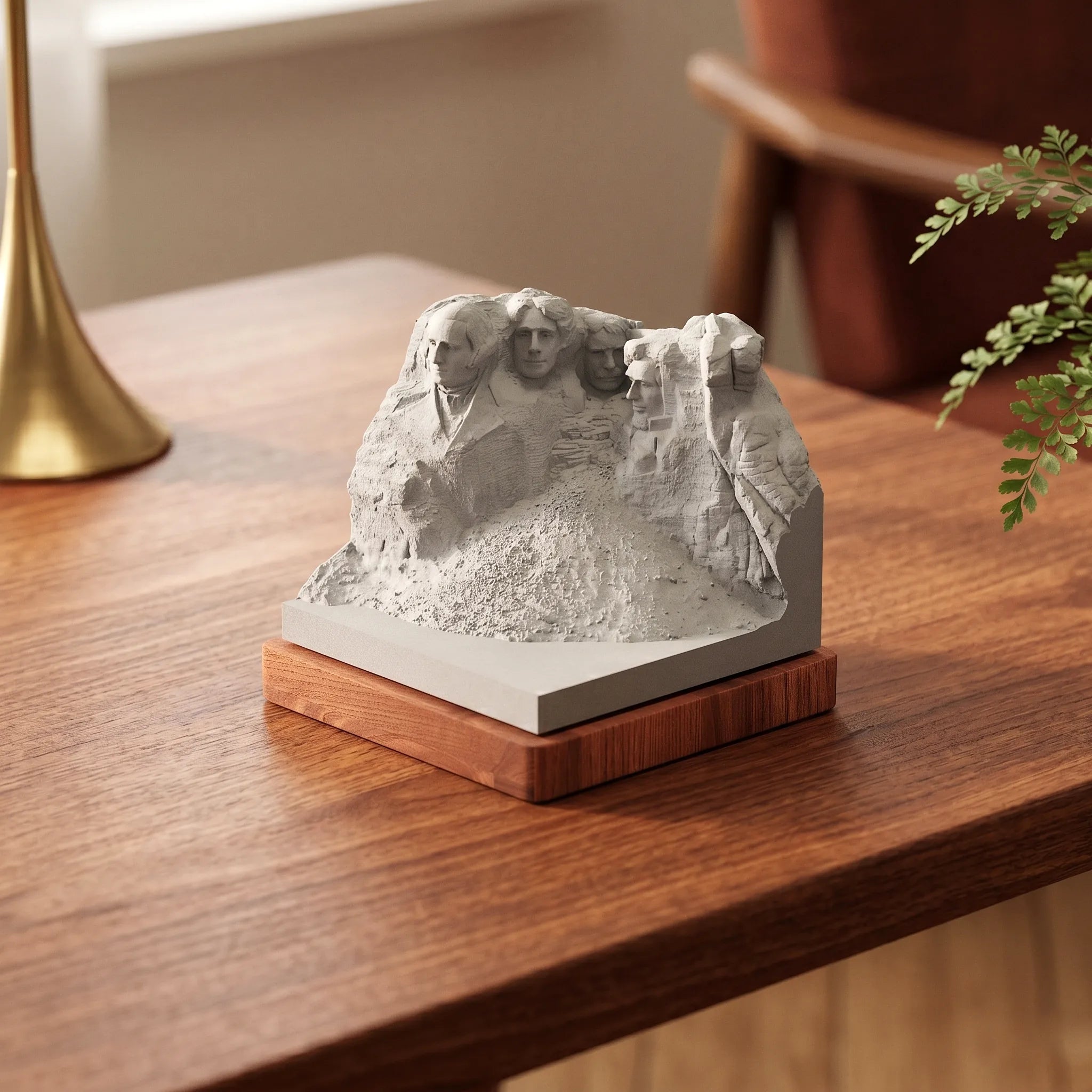 Mount Rushmore – concrete model, top-down view
