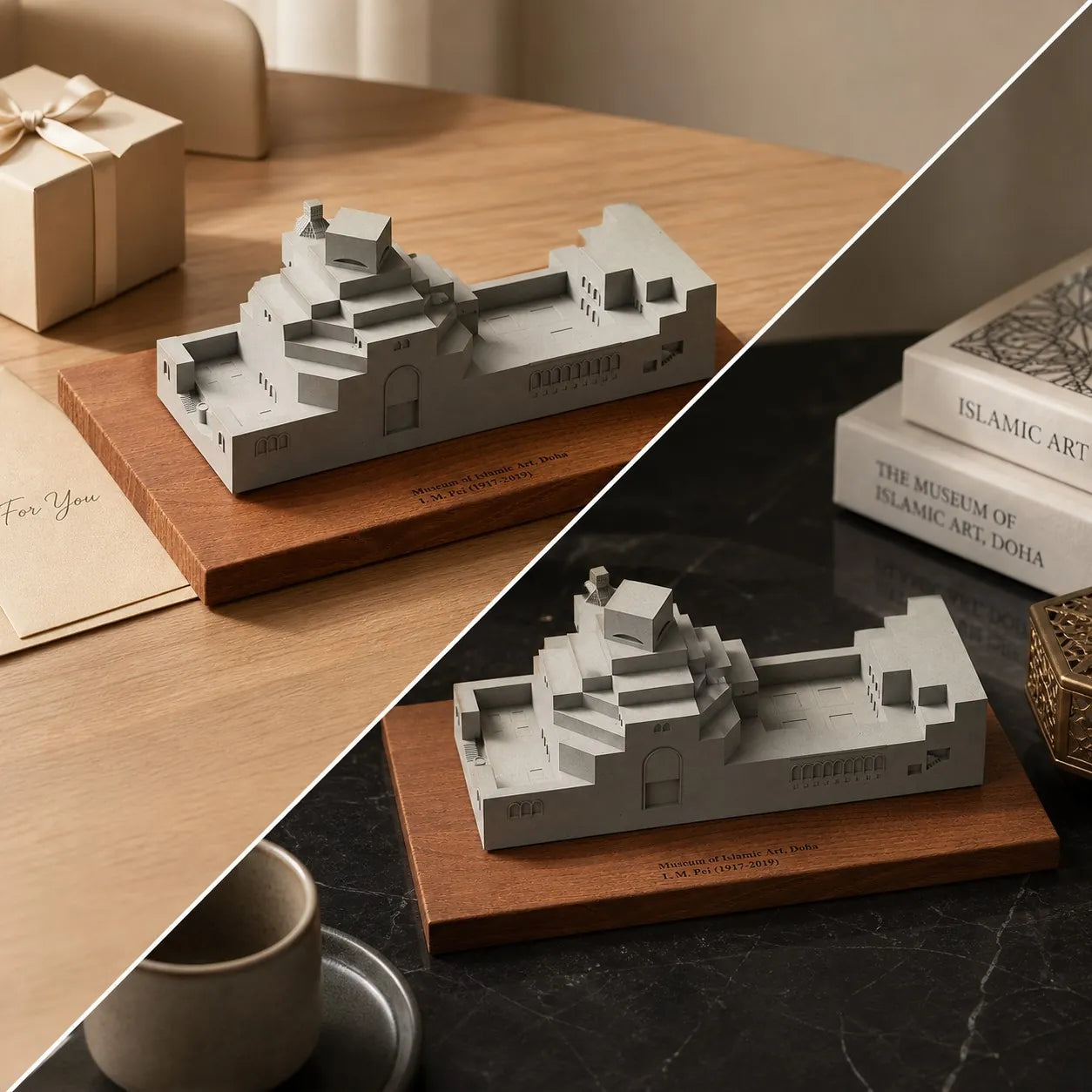Museum of Islamic Art – concrete landmark model, lifestyle shot