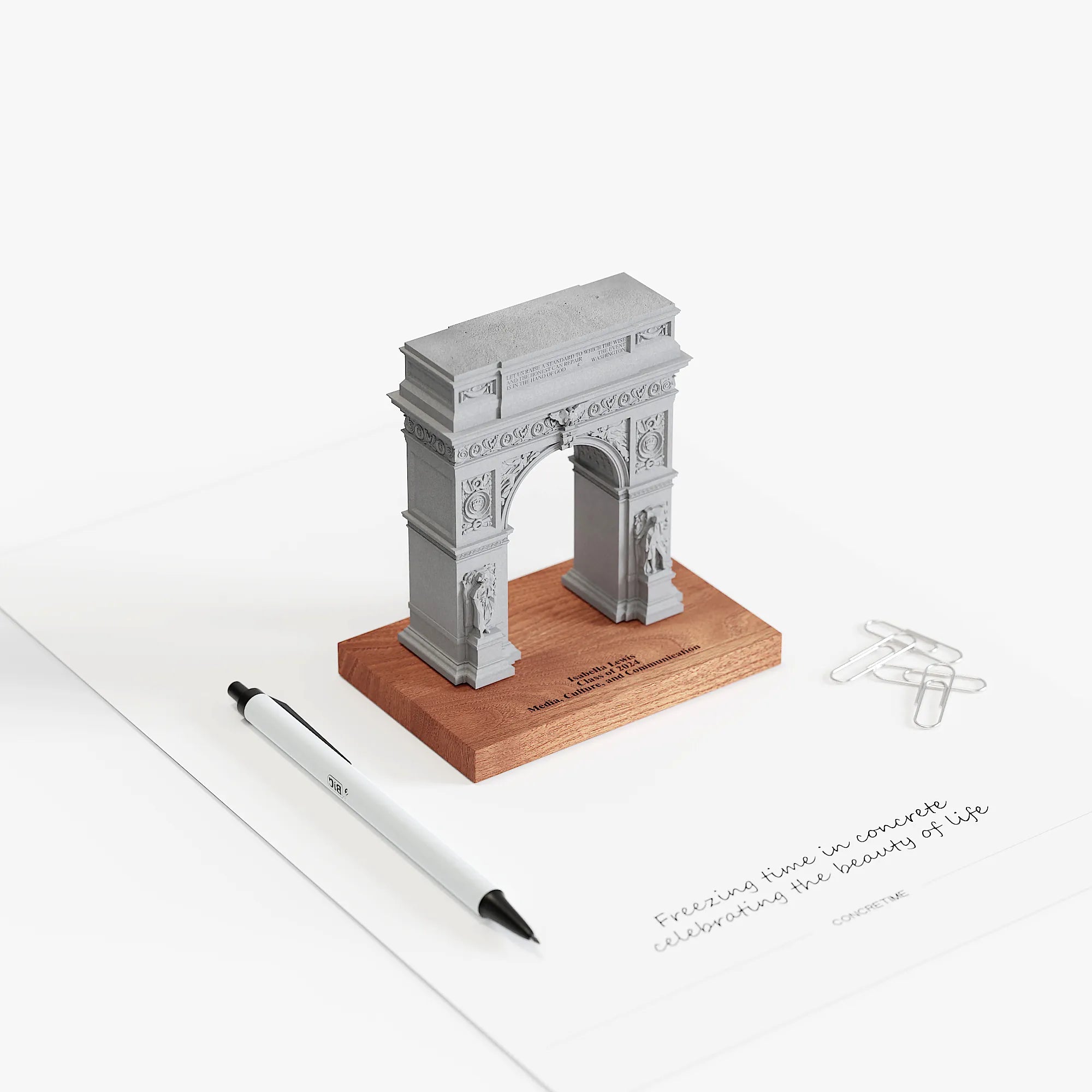 NYU Washington Square Arch Concrete Model – New York University Graduation Gift & Alumni Desk Decor