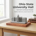 Ohio State University Hall – handcrafted concrete miniature, front view