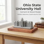 Ohio State University Hall – handcrafted concrete miniature, front view