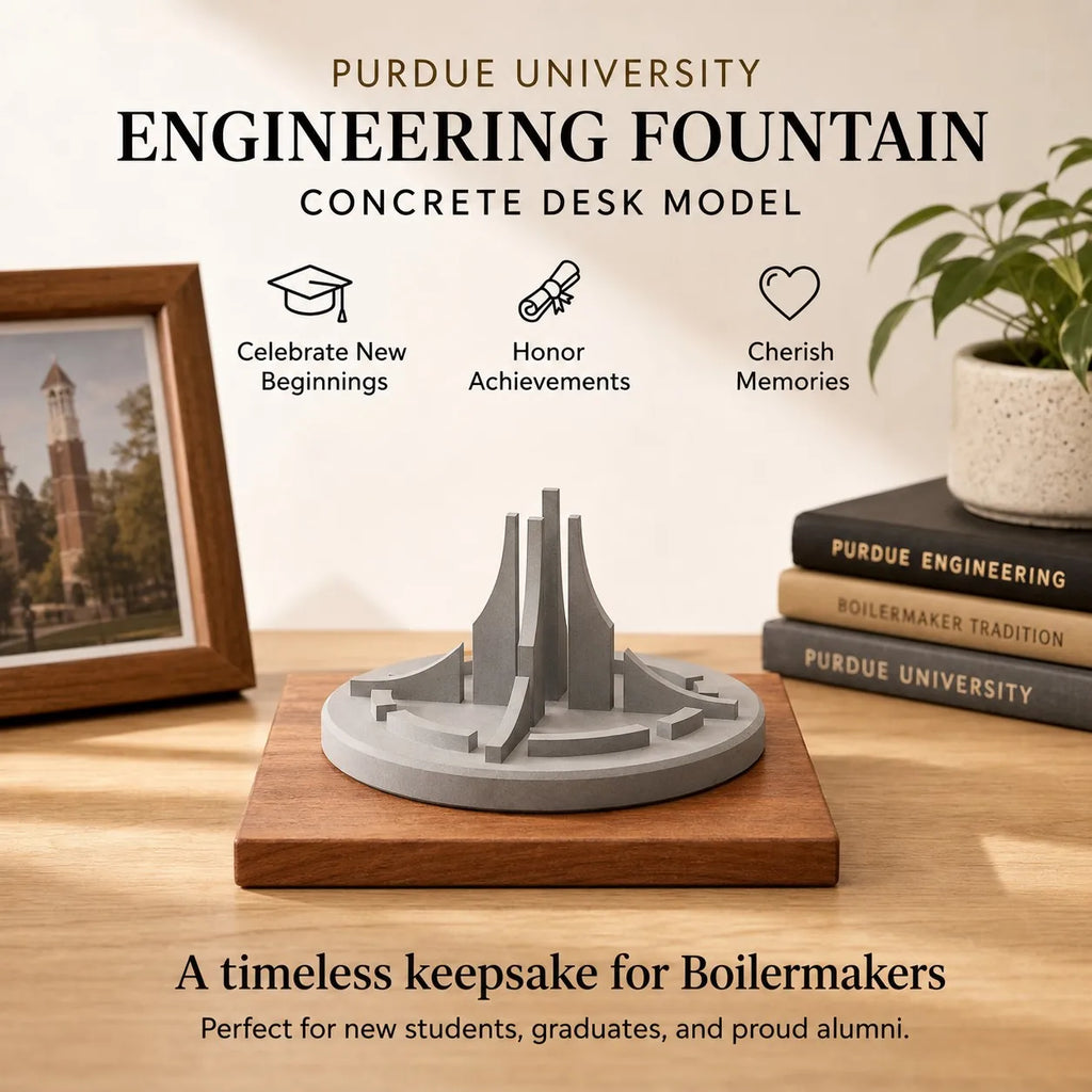 Purdue Engineering Fountain – concrete architectural model, hero shot