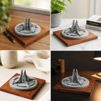 Purdue Engineering Fountain – handcrafted concrete sculpture with wood base