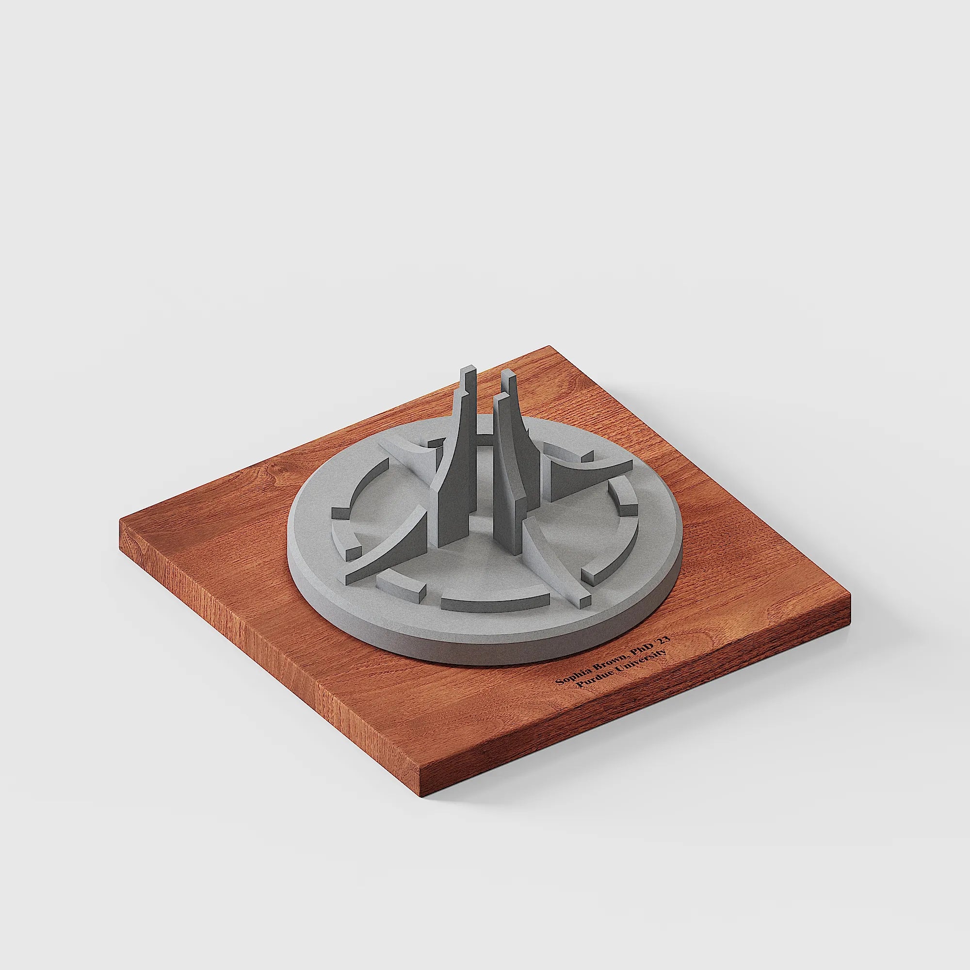 Purdue Engineering Fountain – custom engraved concrete miniature gift