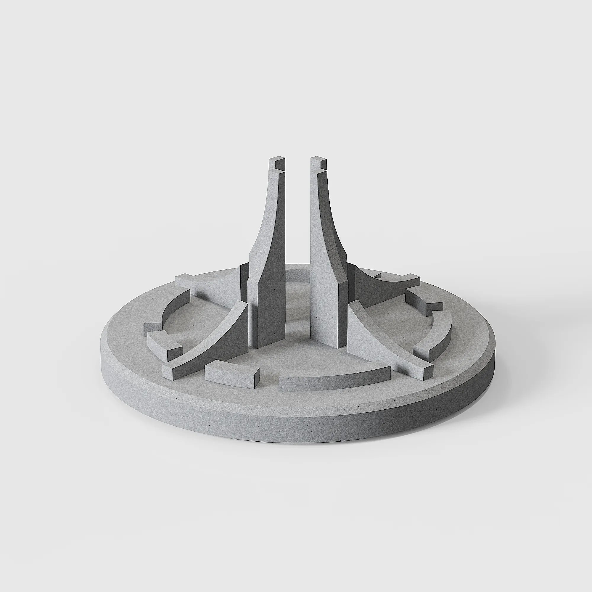 Purdue Engineering Fountain – concrete desk decor, natural lighting